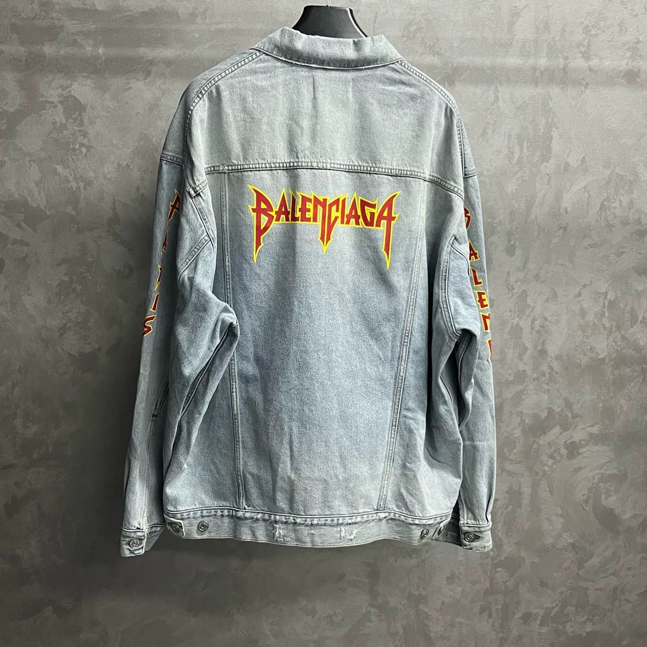 Balenciaga Balenciaga Blue Logo Print Denim Jacket Size US M / EU 48-50 / 2 - 2 Thumbnail