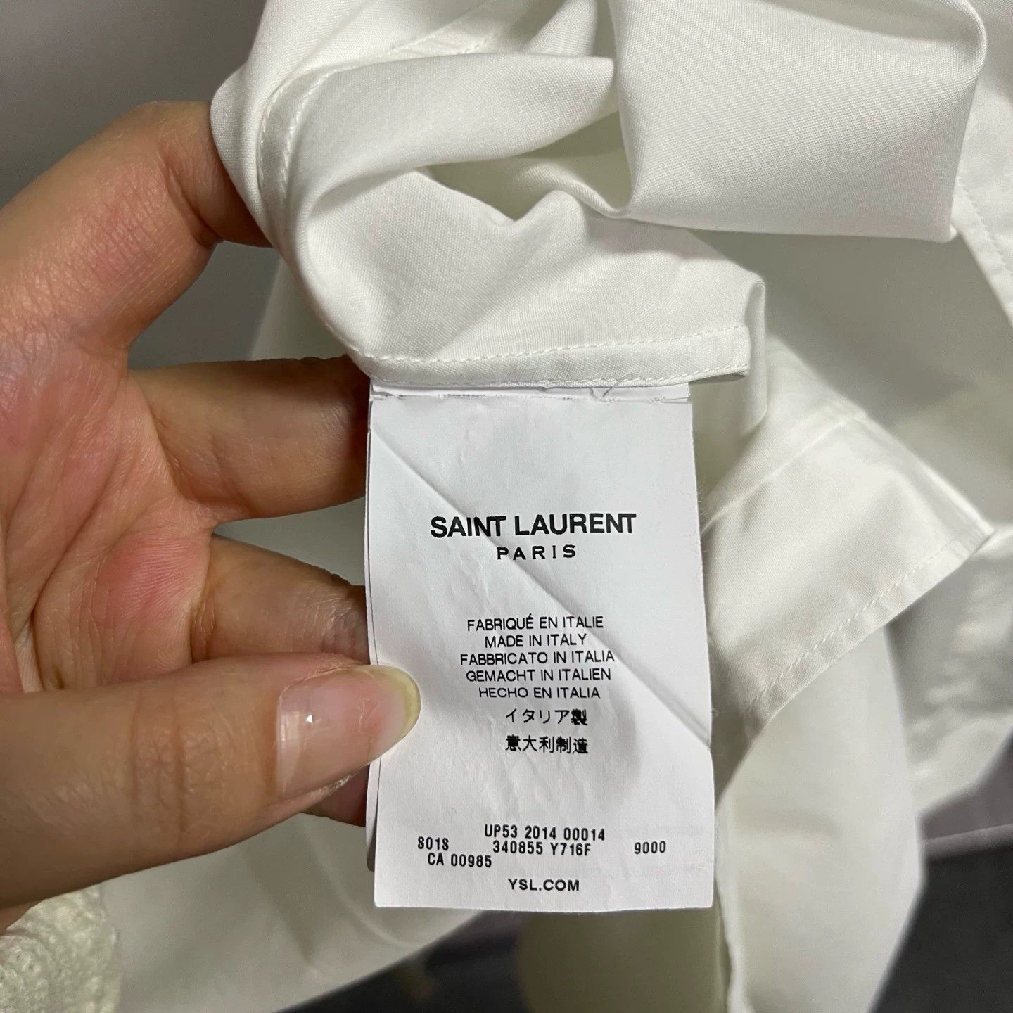 Saint Laurent Paris Saint Laurent Classic White Lapel Shirt Size US M / EU 48-50 / 2 - 2 Thumbnail