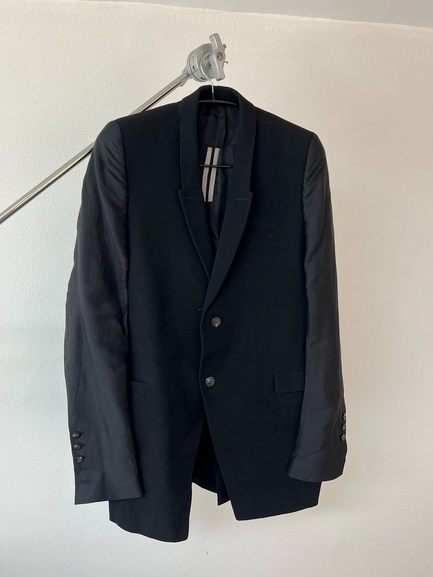 Rick Owens Black Tailored Blazer with Button Closure Size US M / EU 48-50 / 2 - 2 Thumbnail