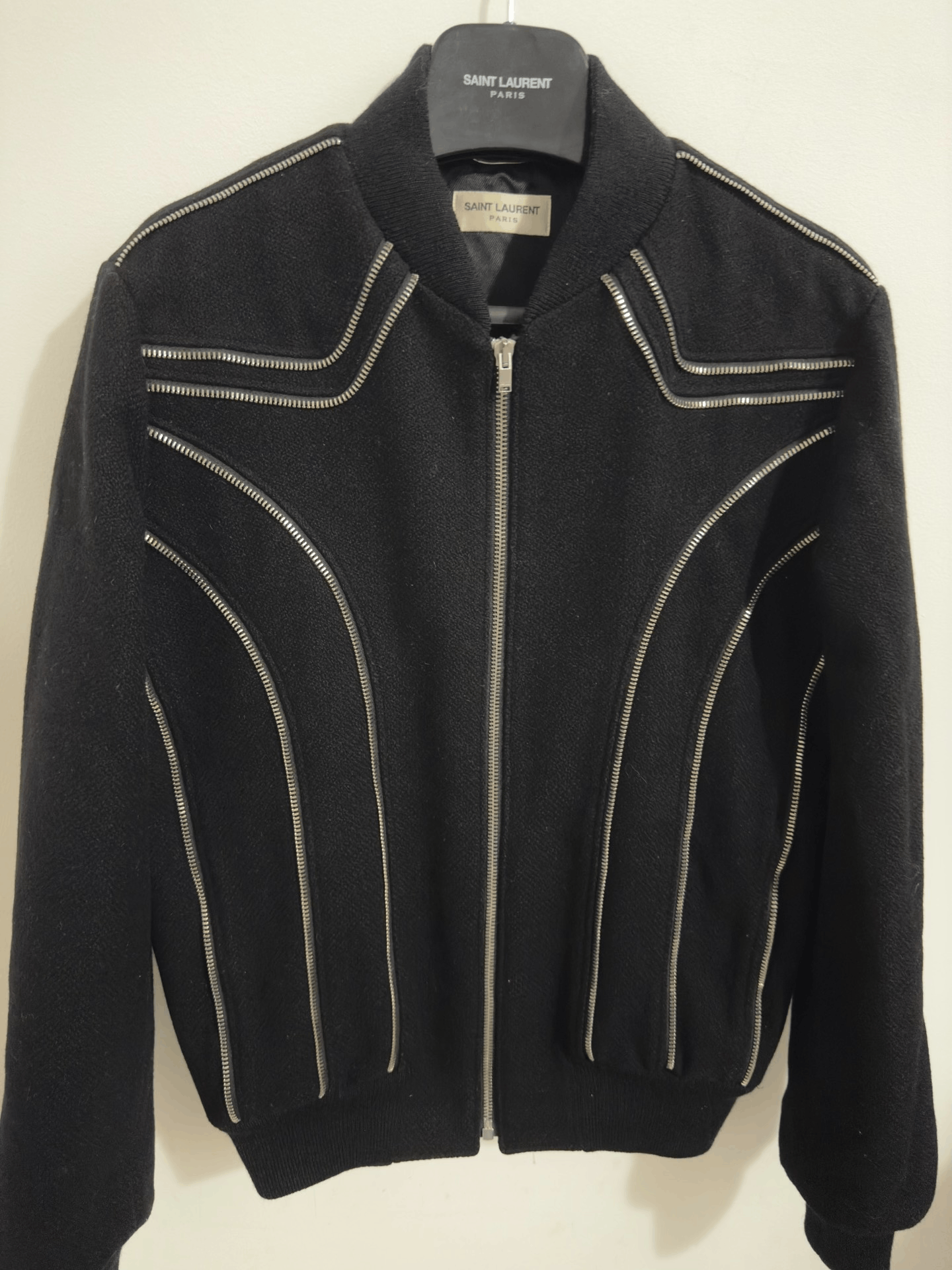 Saint Laurent Paris Saint Laurent Multi-Zipper Wool Baseball Jacket Size US S / EU 44-46 / 1 - 3 Thumbnail