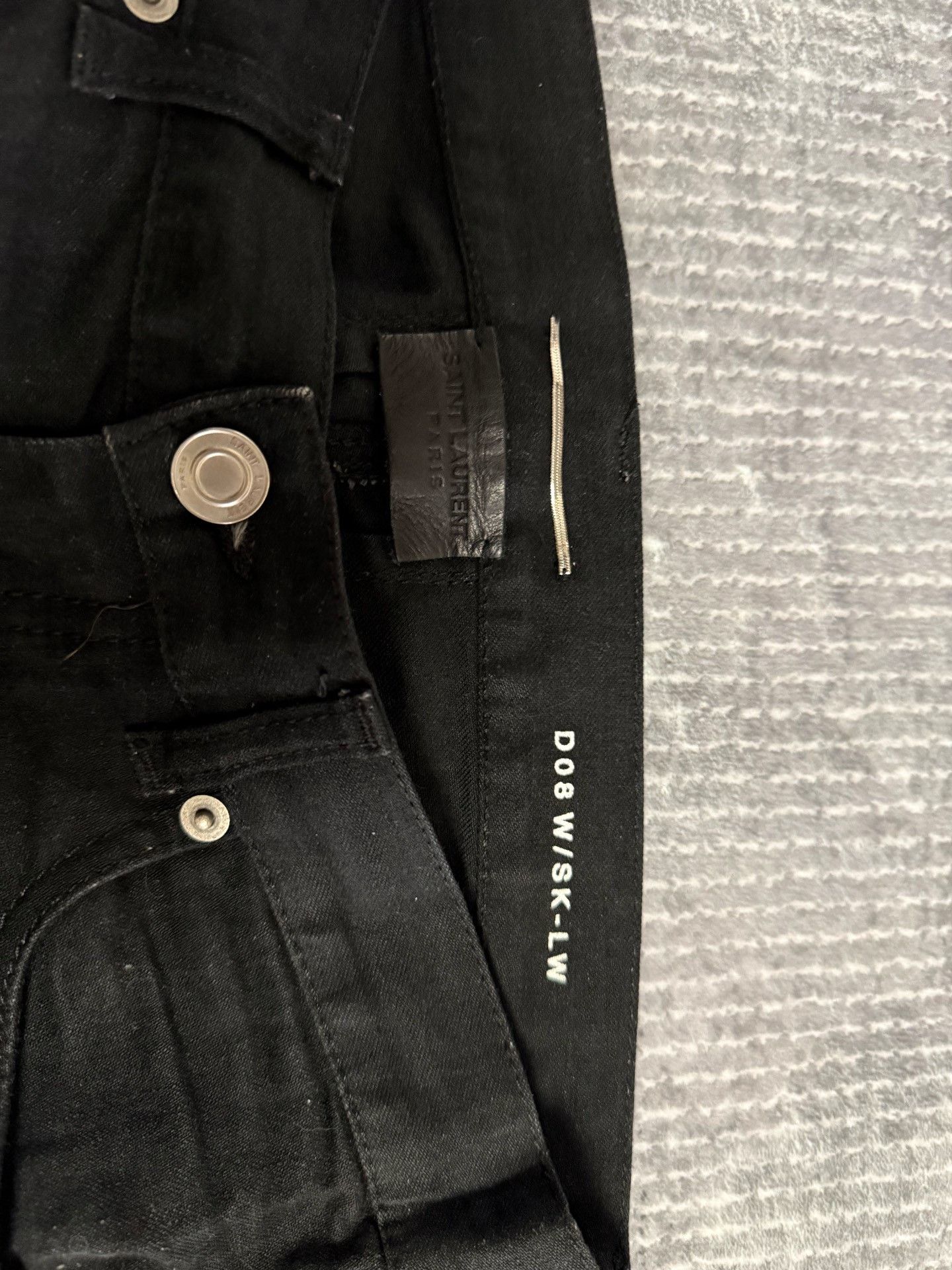 Saint Laurent Paris Saint Laurent D08 Black Biker Jeans Size US 27 - 3 Thumbnail