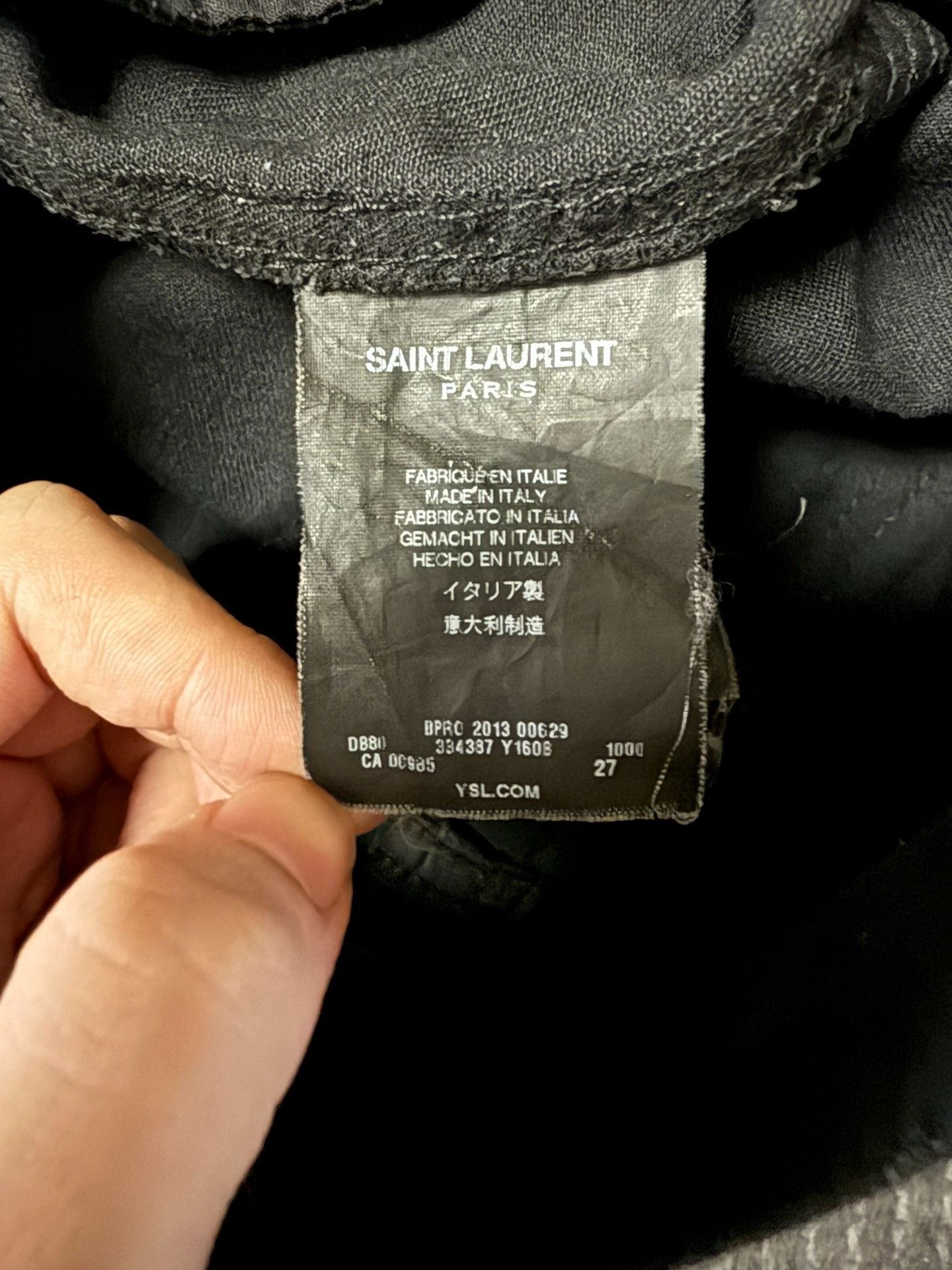 サンクス　プロフィル Saint Laurent D08 Black Biker Jeans