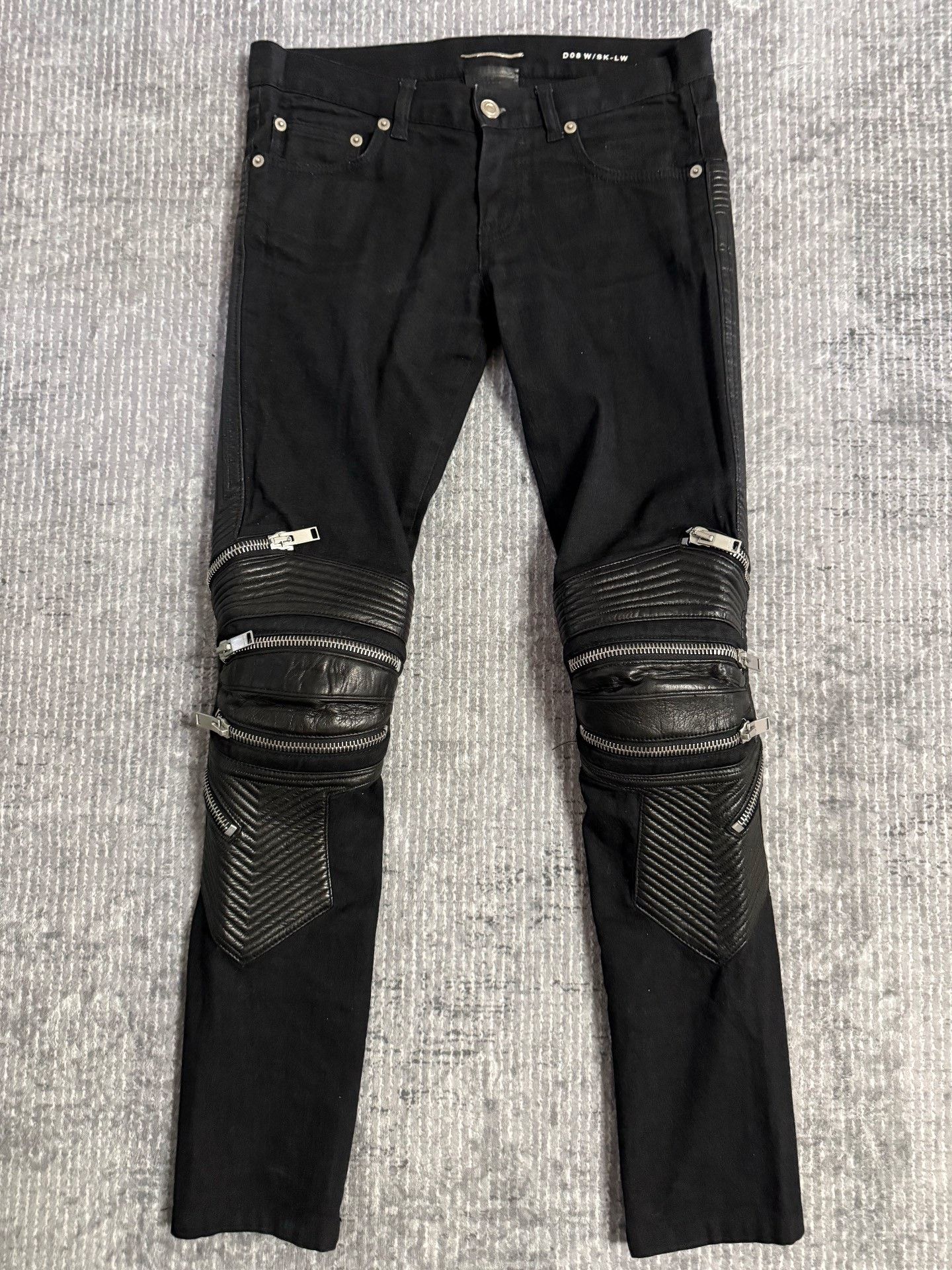 Saint Laurent Paris Saint Laurent D08 Black Biker Jeans Size US 27 - 2 Thumbnail