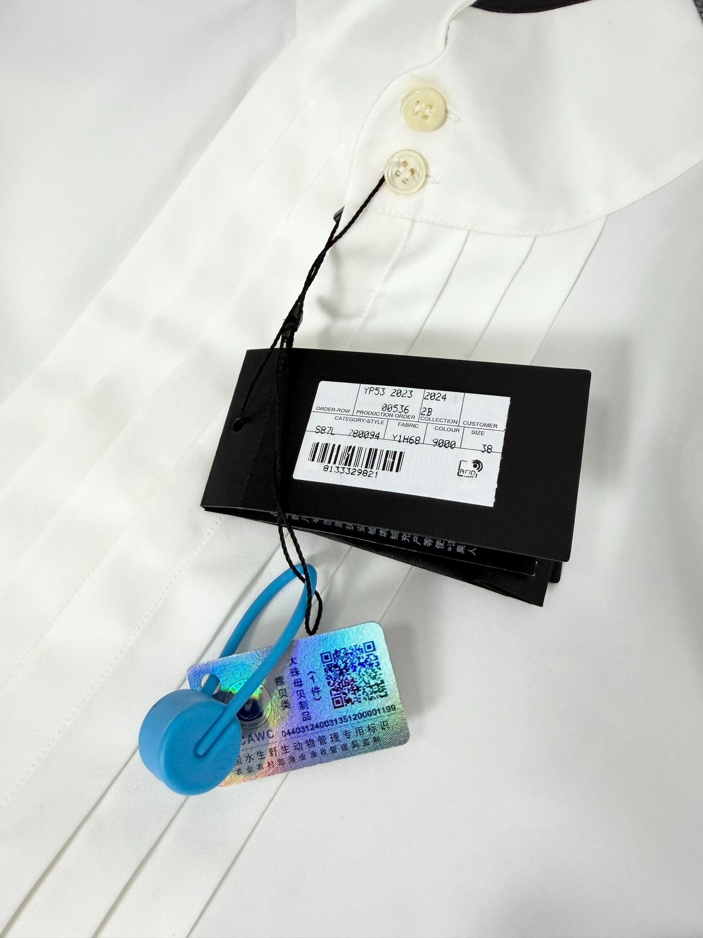 Saint Laurent Paris Saint Laurent White Pleated Dress Shirt Size US M / EU 48-50 / 2 - 3 Thumbnail