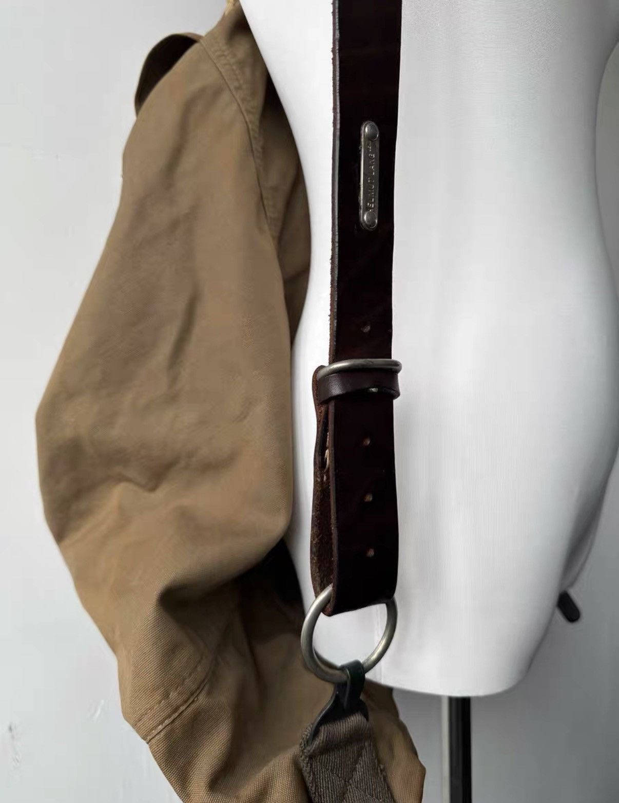 Helmut Lang Brown Canvas Backpack with Leather Straps Size ONE SIZE - 3 Thumbnail