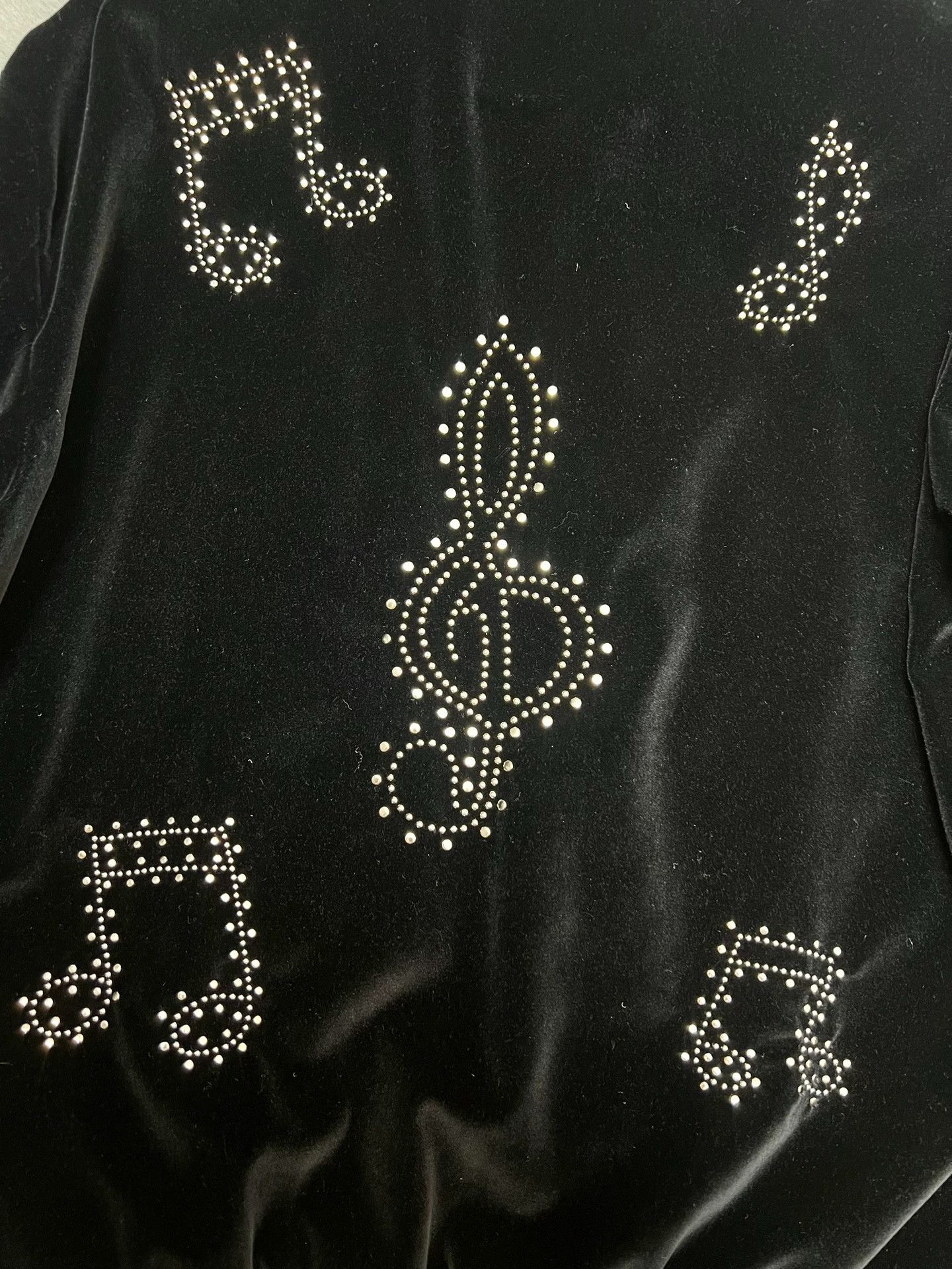 Saint Laurent Paris Saint Laurent Black Velvet Music Note Jacket Size US S / EU 44-46 / 1 - 4 Thumbnail