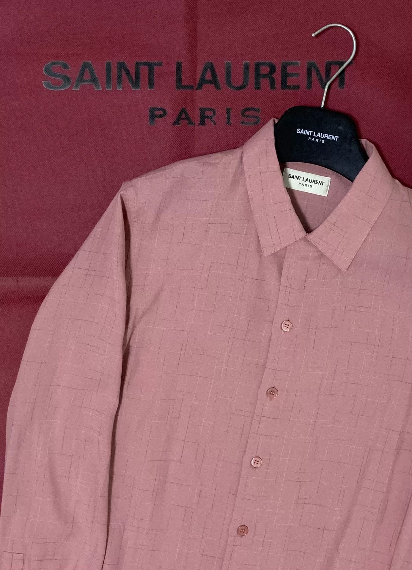 Saint Laurent Paris Saint Laurent SLP 14FW Pink Cuban Collar Shirt Size US M / EU 48-50 / 2 - 6 Thumbnail