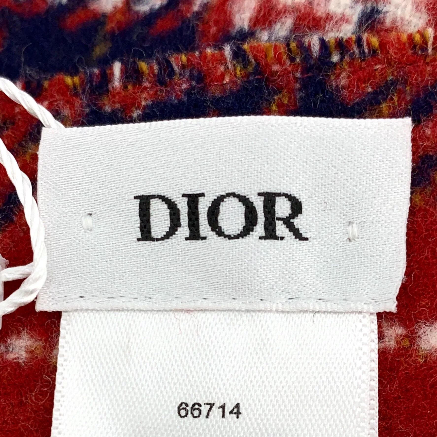 Dior Dior Wool Plaid Red Scarf XS Men Size ONE SIZE - 8 Thumbnail