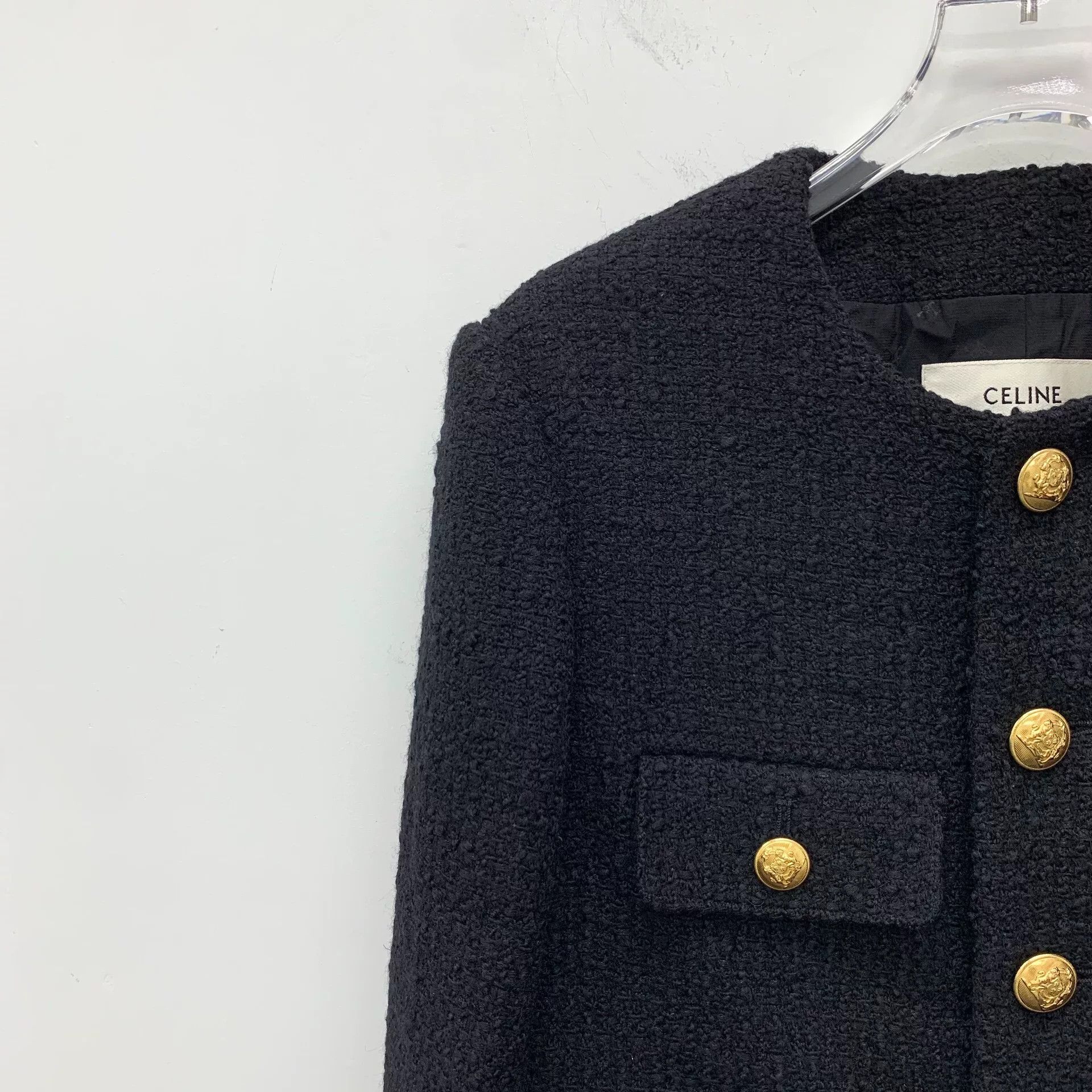 Celine Celine Wool Black Coat XS Women Size XS / US 0-2 / IT 36-38 - 3 Thumbnail