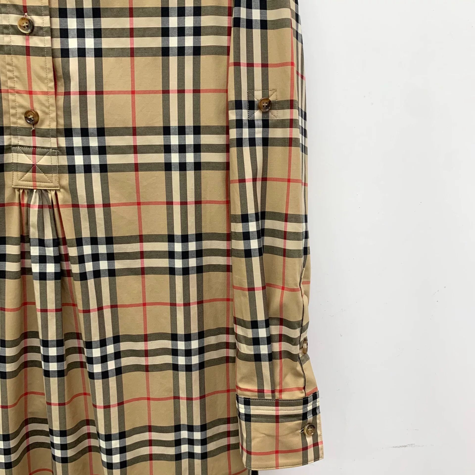 Burberry Burberry Cotton Plaid Brown Dress S Women Size S / US 4 / IT 40 - 4 Thumbnail