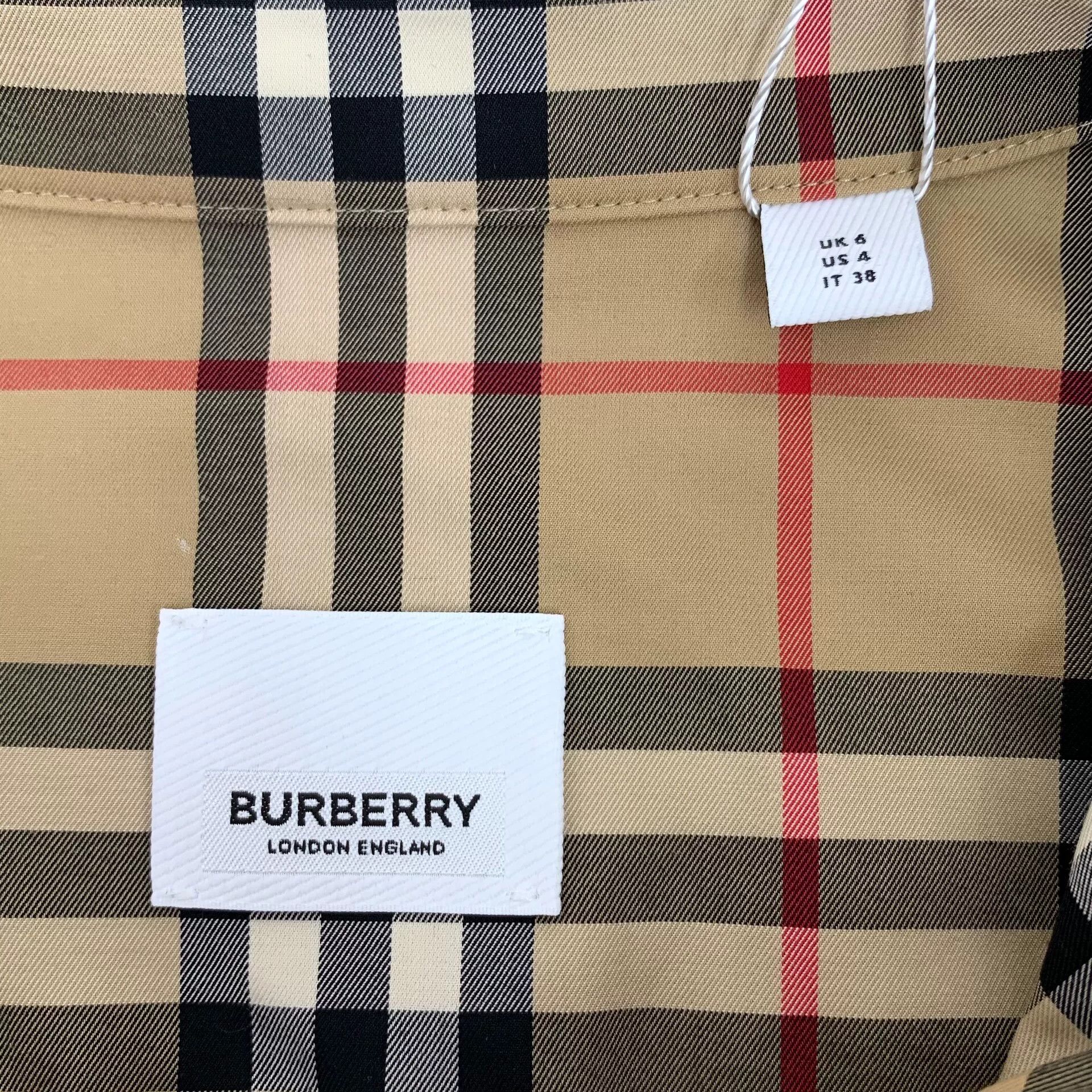 Burberry Burberry Cotton Plaid Brown Dress S Women Size S / US 4 / IT 40 - 6 Thumbnail