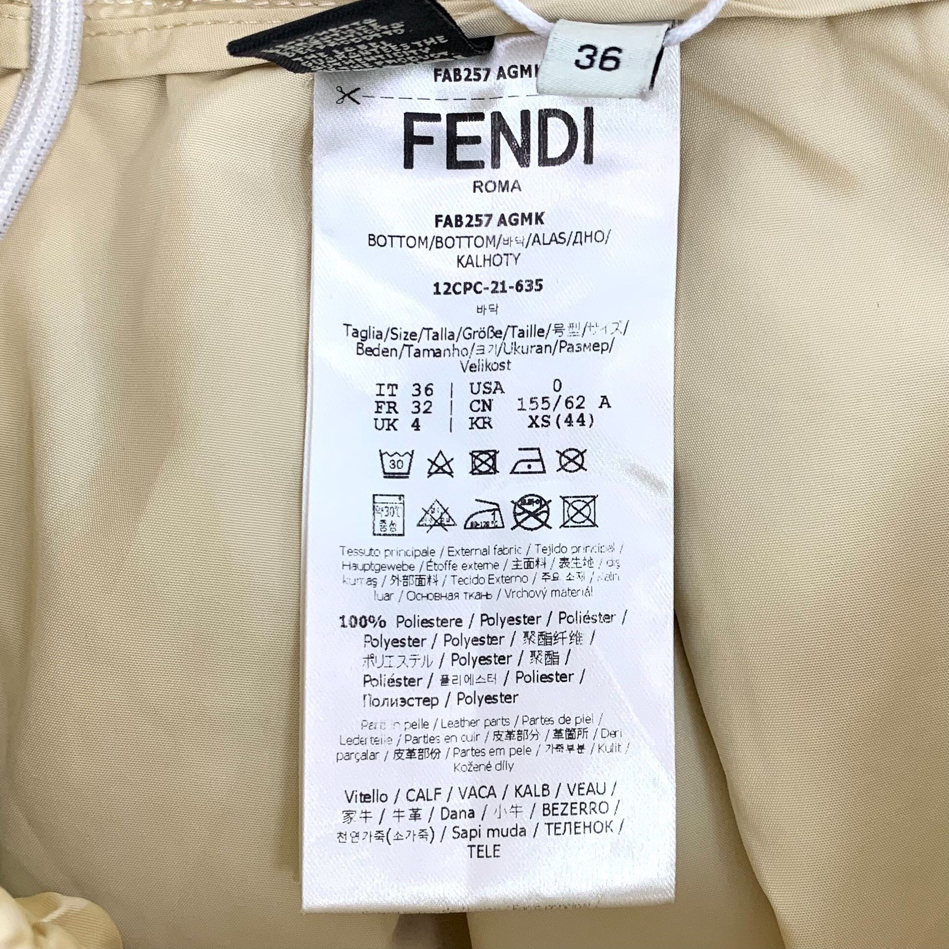 Fendi Fendi High-Waist Yellow Pants XS Women Size 24" / US 00 / IT 34 - 7 Thumbnail