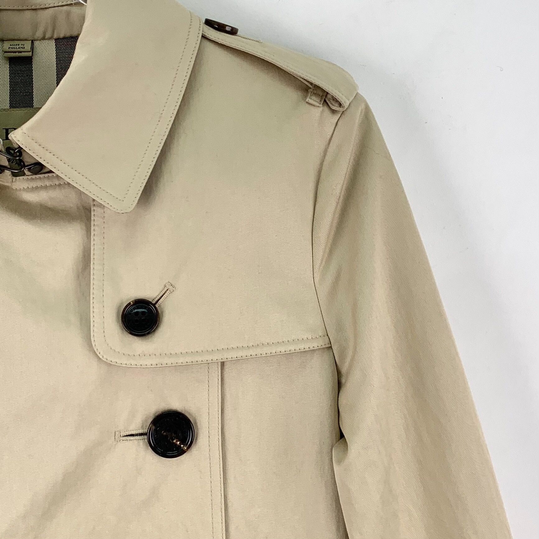 Burberry Burberry Cotton Beige Coat XS Women Size XS / US 0-2 / IT 36-38 - 3 Thumbnail