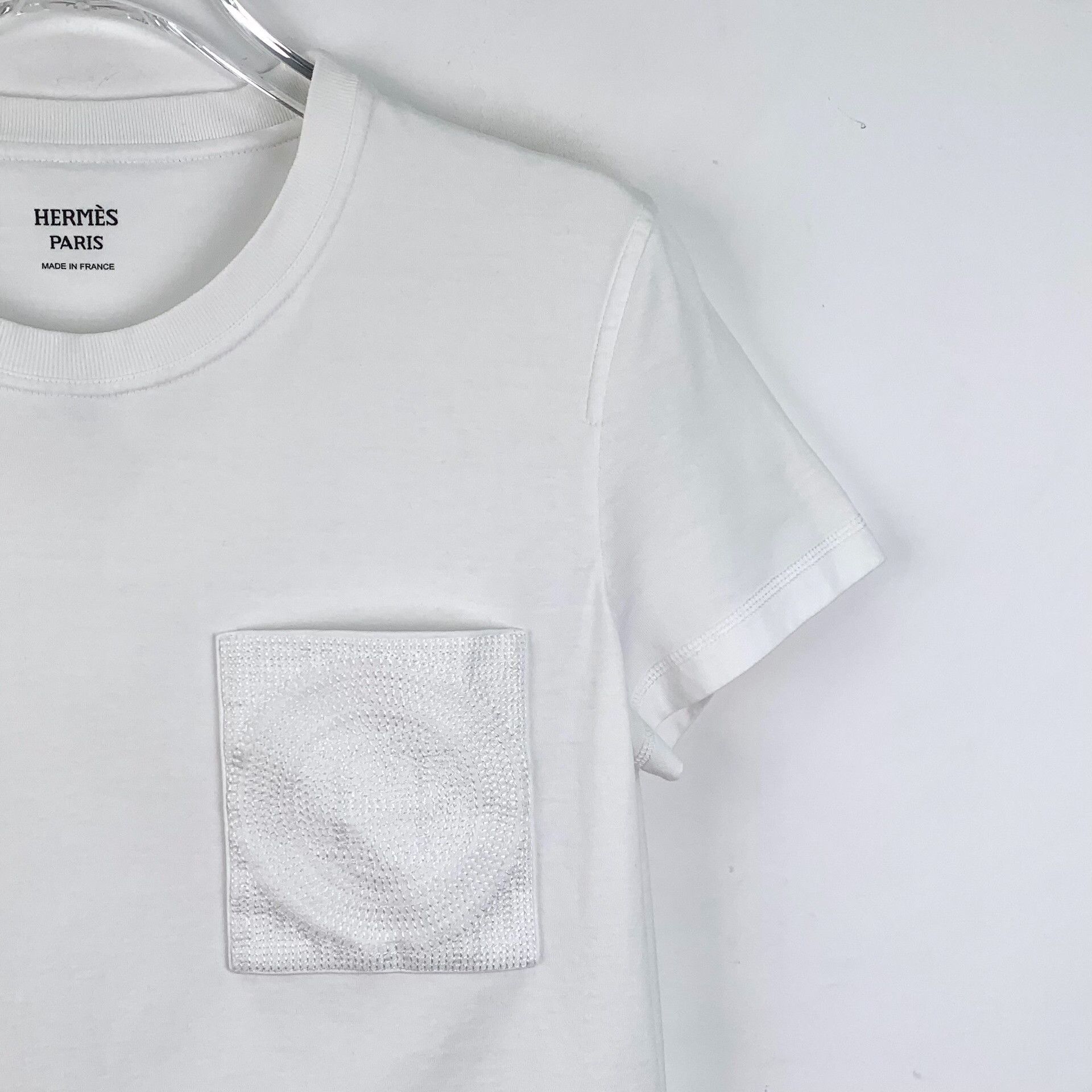 Hermes Hermes Cotton Embroidered White T-Shirt M Women Size M / US 6-8 / IT 42-44 - 3 Thumbnail