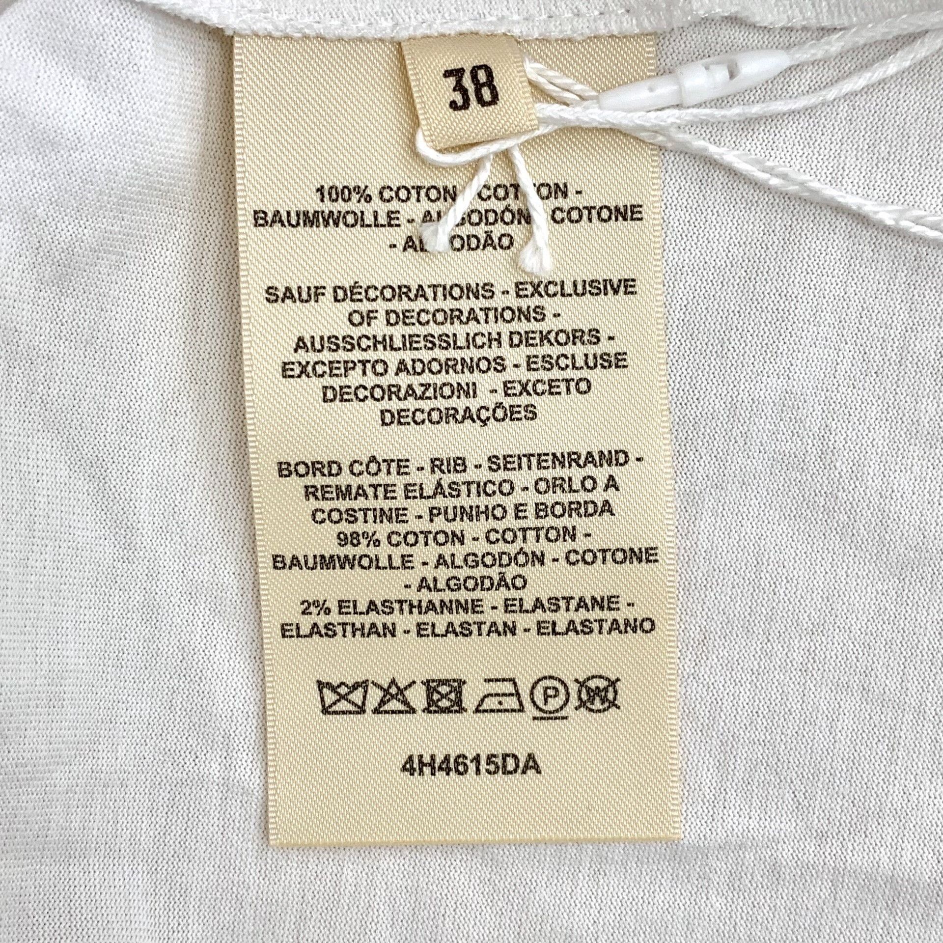 Hermes Hermes Cotton Embroidered White T-Shirt M Women Size M / US 6-8 / IT 42-44 - 6 Thumbnail