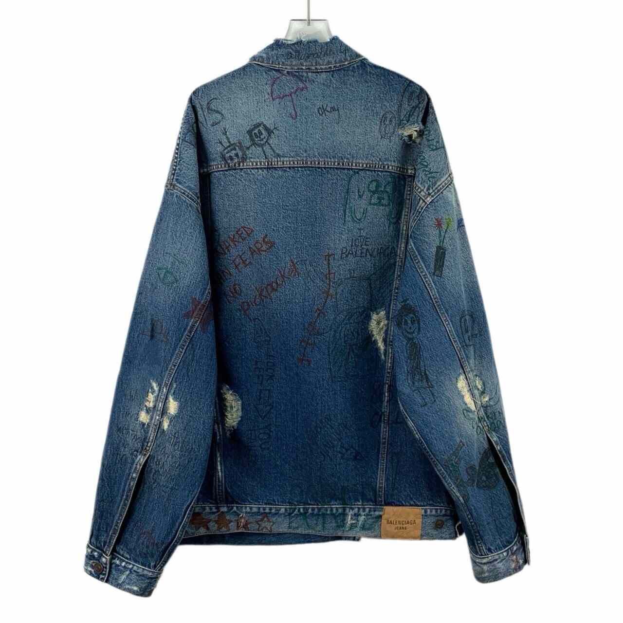 Balenciaga Balenciaga Graphic Blue Jacket L Women Size L / US 10 / IT 46 - 2 Thumbnail
