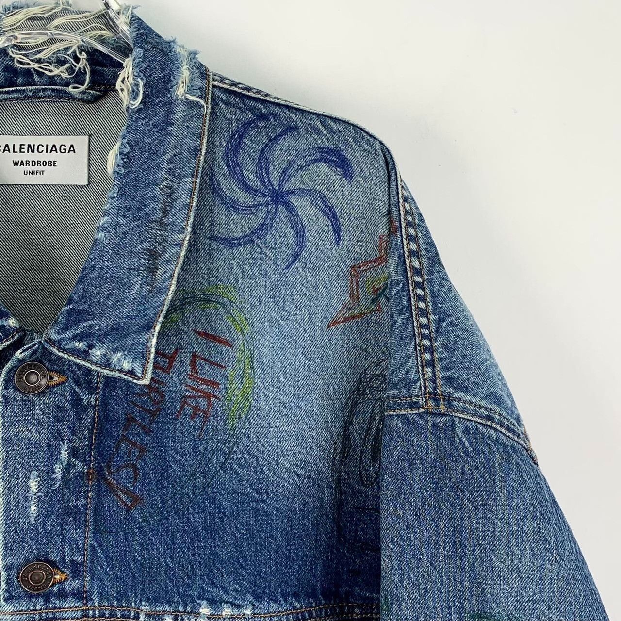 Balenciaga Balenciaga Graphic Blue Jacket L Women Size L / US 10 / IT 46 - 3 Thumbnail