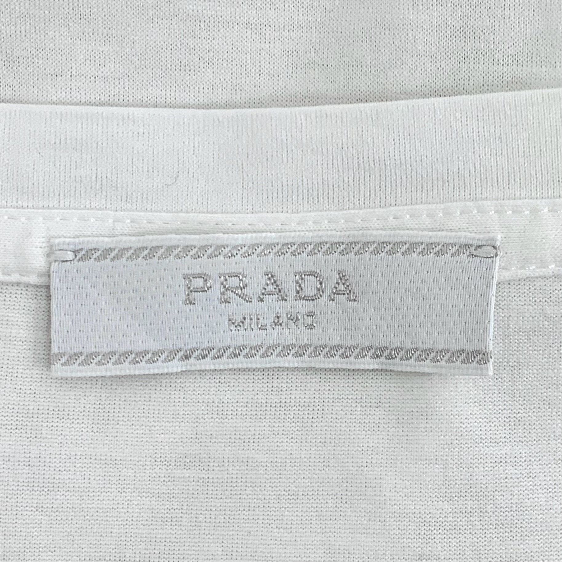 Prada Prada Retro Embroidered White T-Shirt XXXL Men Size US XXL / EU 58 / 5 - 5 Thumbnail