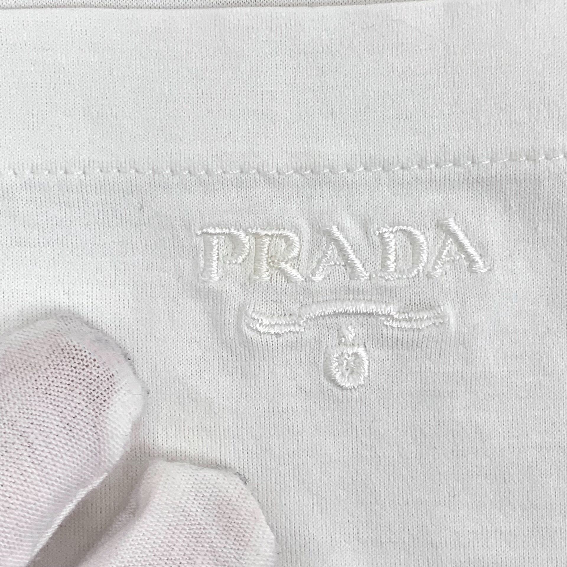 Prada Prada Retro Embroidered White T-Shirt XXXL Men Size US XXL / EU 58 / 5 - 9 Thumbnail