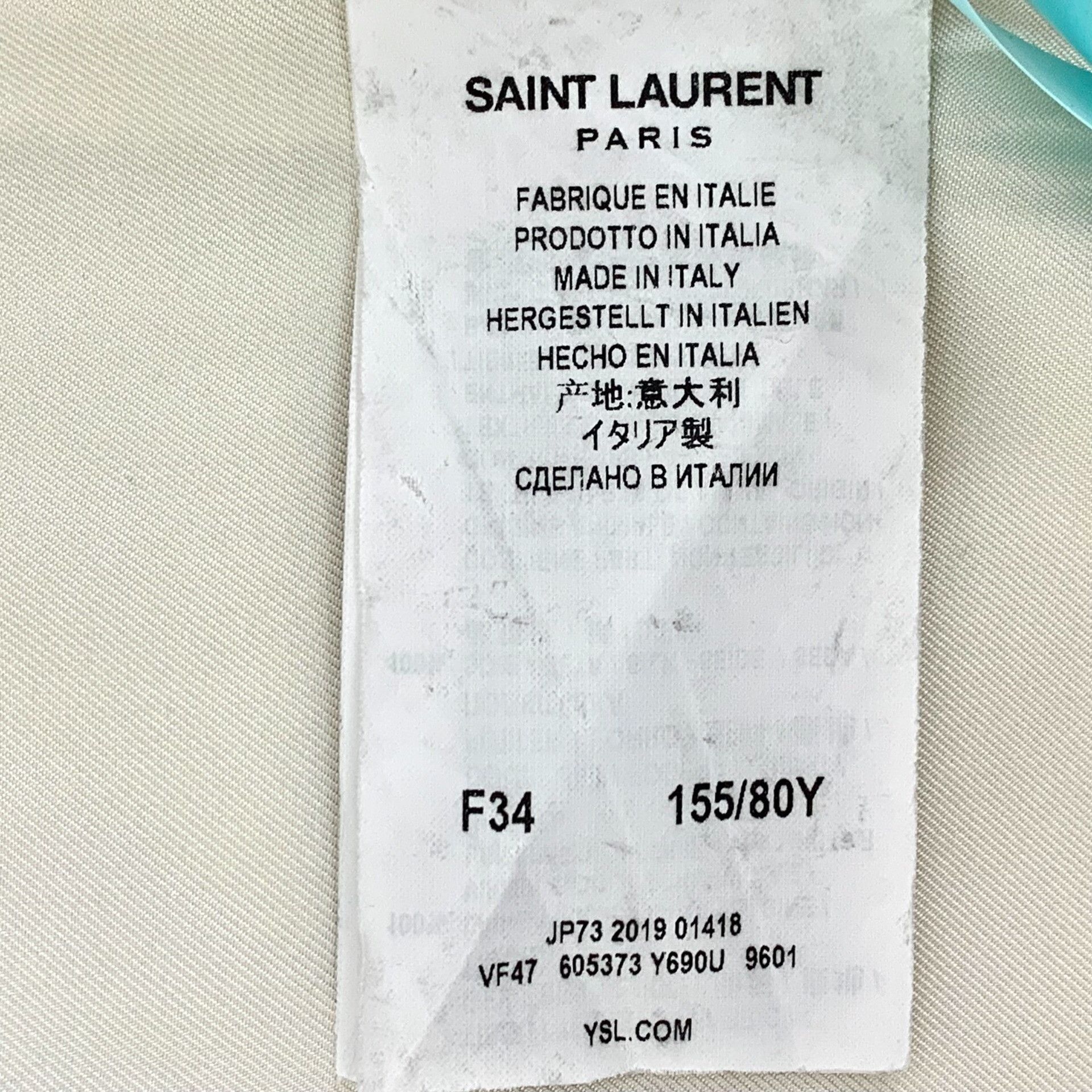 Saint Laurent Paris Saint Laurent Paris Beige Jacket XS Women Size XS / US 0-2 / IT 36-38 - 6 Thumbnail