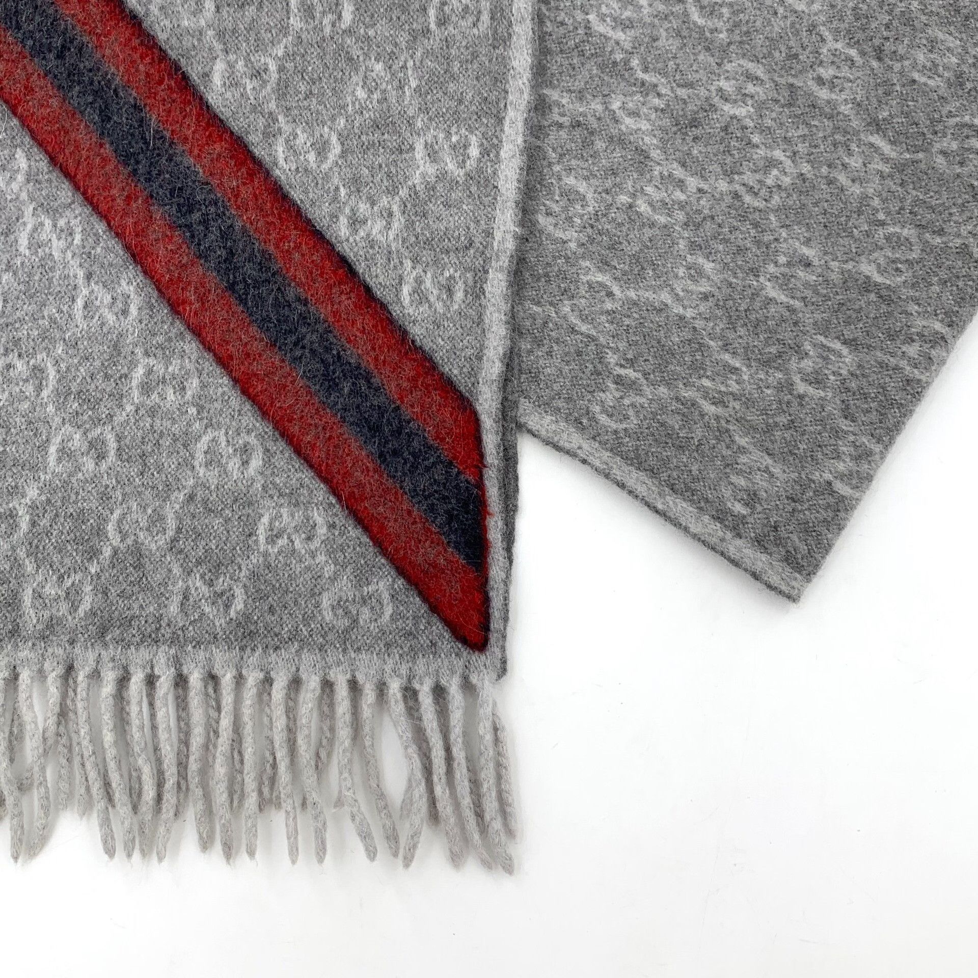 Gucci Gucci Retro Striped Gray Scarf 37 Men Size ONE SIZE - 5 Thumbnail