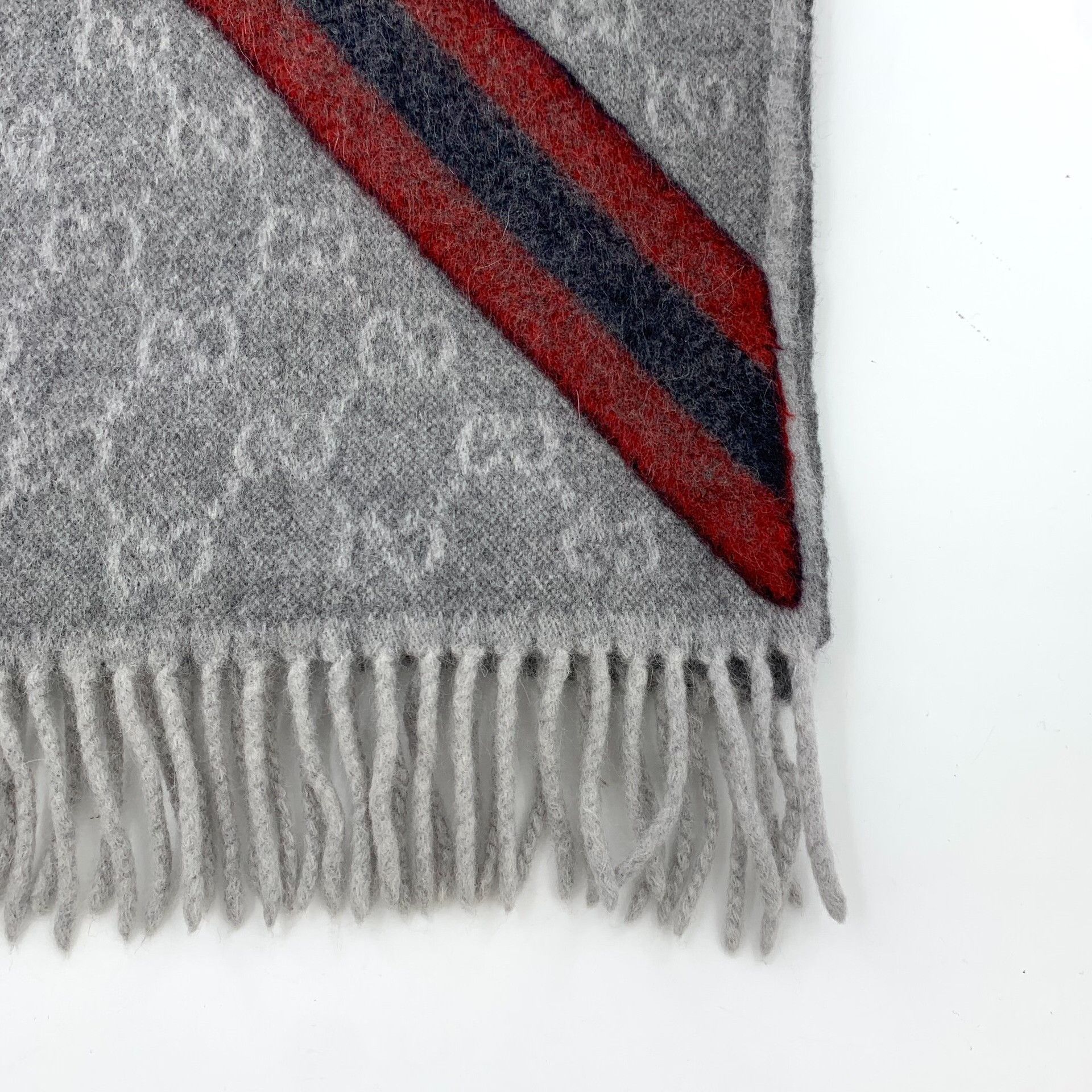 Gucci Gucci Retro Striped Gray Scarf 37 Men Size ONE SIZE - 4 Thumbnail