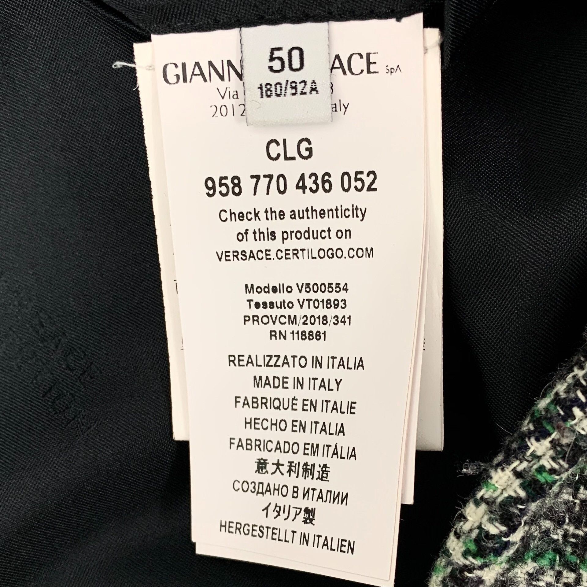 Versace Versace Wool Plaid Gray Hoodie L Men Size US L / EU 52-54 / 3 - 6 Thumbnail