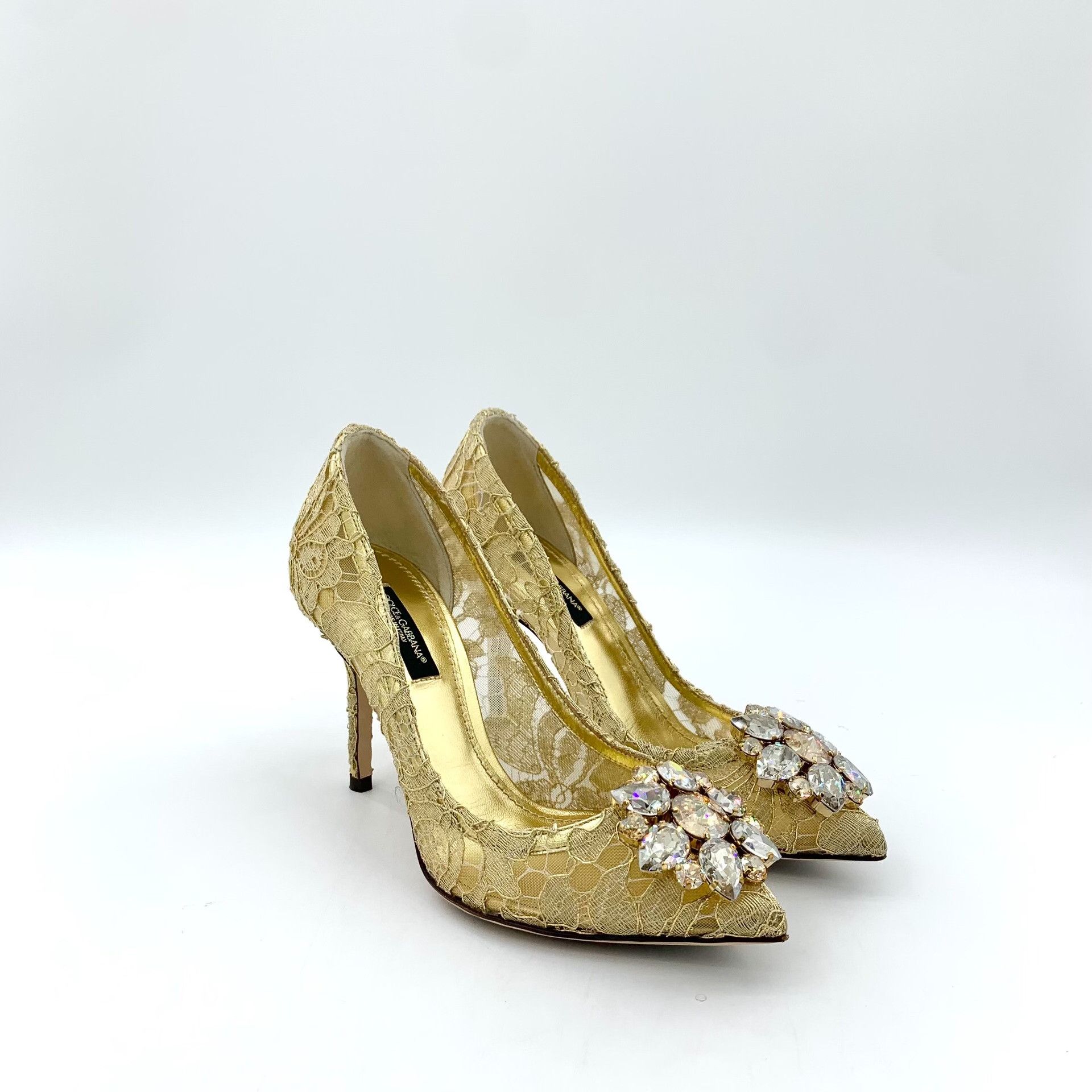 Dolce & Gabbana Dolce & Gabbana Gold Lowtop Sneakers 35 Women Size US 5 / IT 35 - 2 Thumbnail