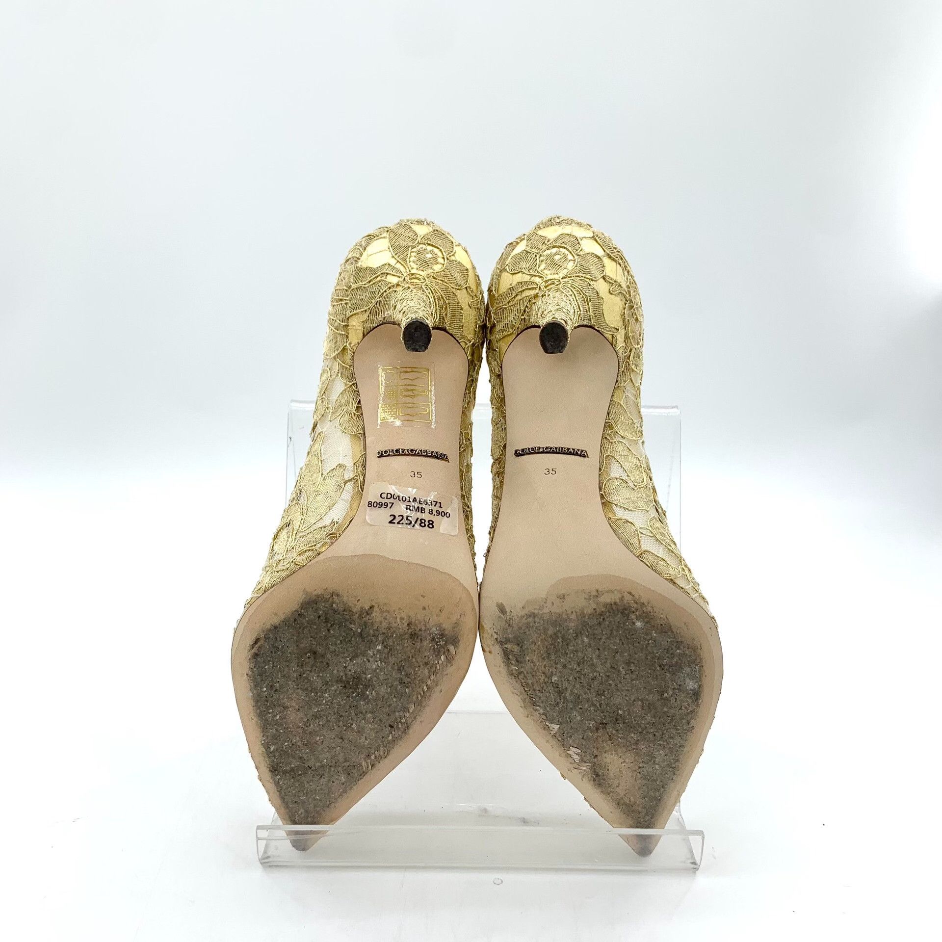 Dolce & Gabbana Dolce & Gabbana Gold Lowtop Sneakers 35 Women Size US 5 / IT 35 - 5 Thumbnail