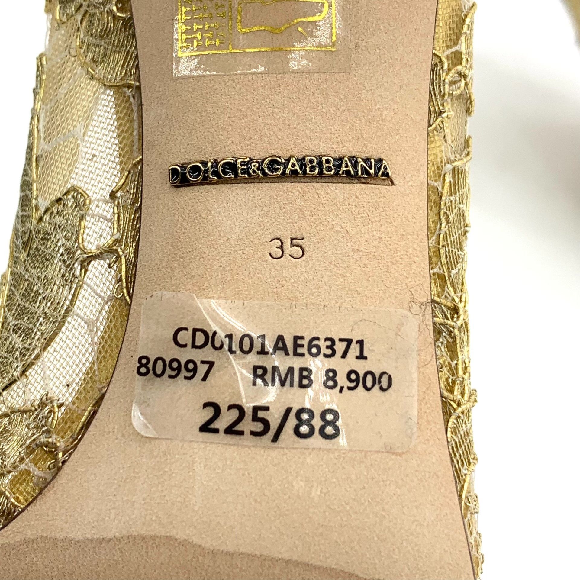 Dolce & Gabbana Dolce & Gabbana Gold Lowtop Sneakers 35 Women Size US 5 / IT 35 - 6 Thumbnail