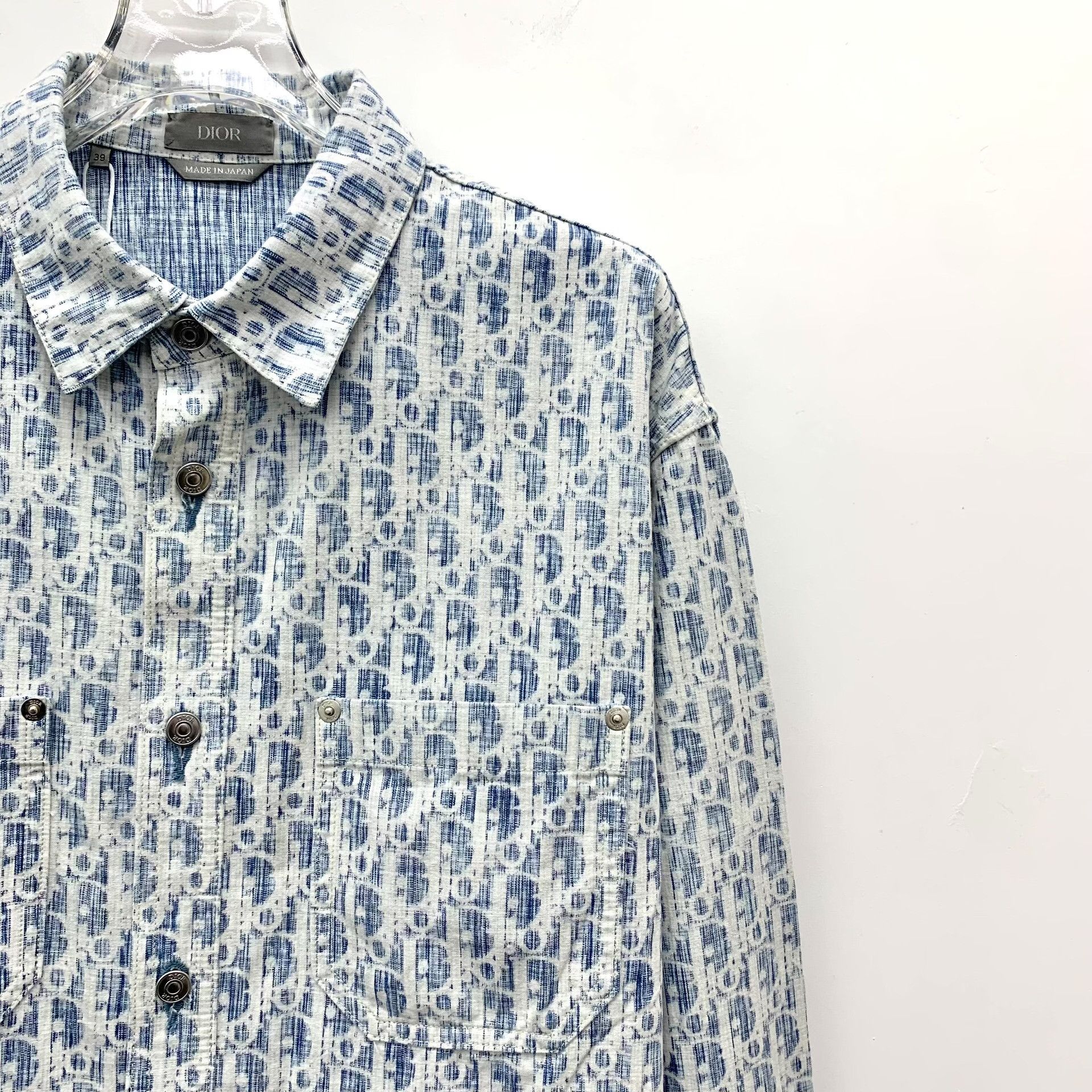 Dior Dior Retro Cotton Blue Shirt 39 Men Size US M / EU 48-50 / 2 - 3 Thumbnail