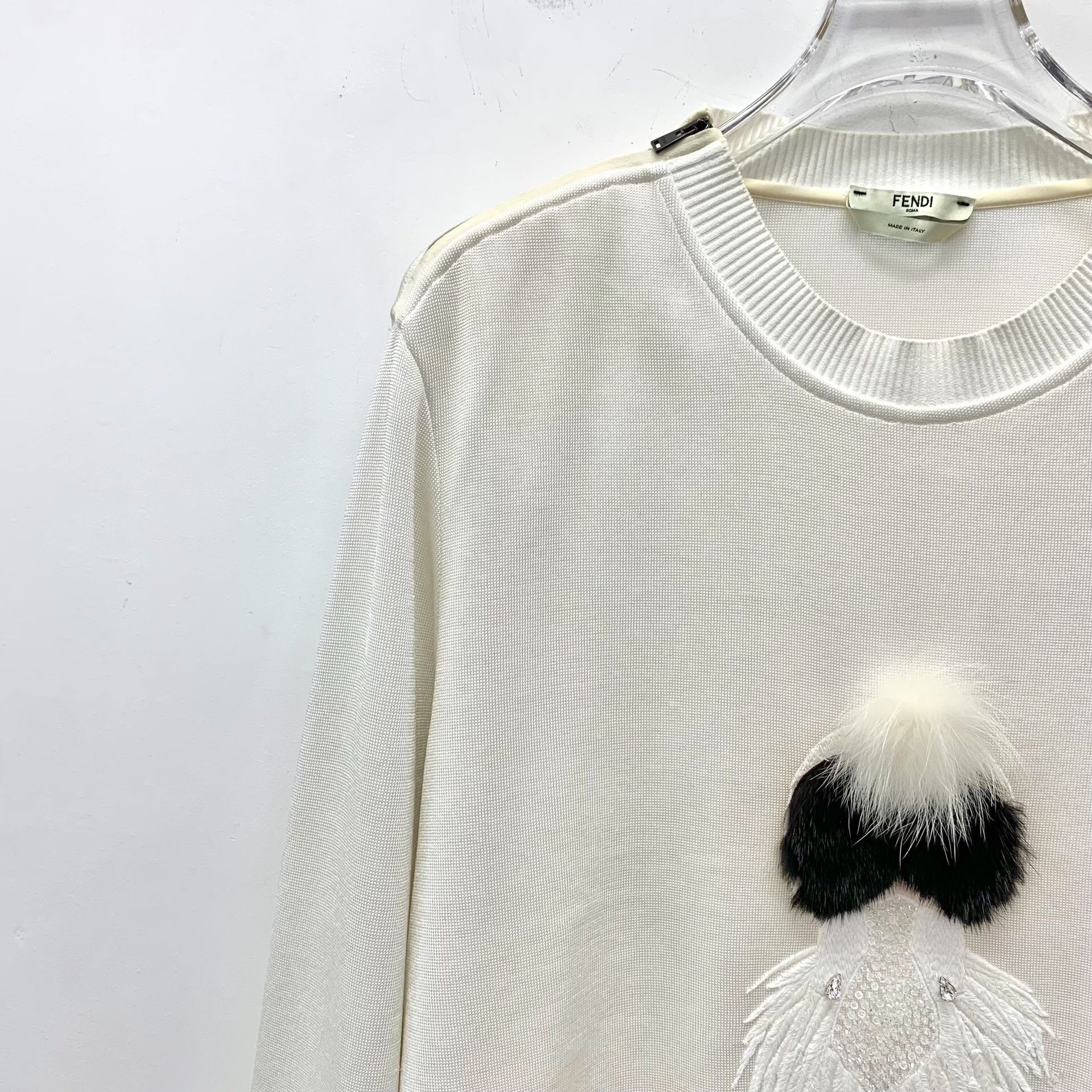 Fendi Fendi Embroidered White Hoodie L Women Size L / US 10 / IT 46 - 3 Thumbnail
