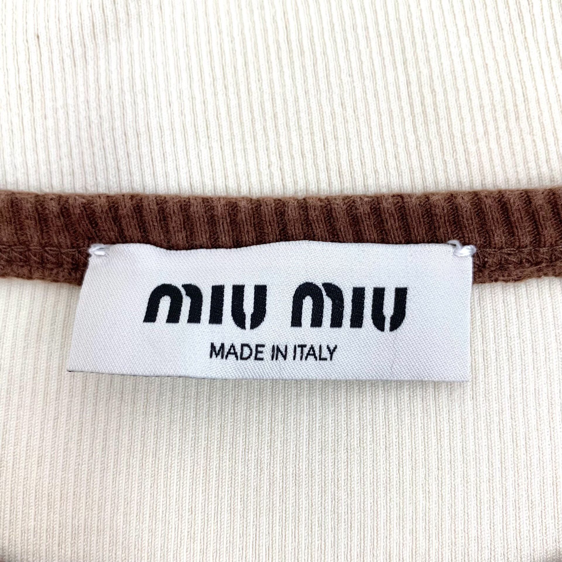 Miu Miu Miu Miu Retro Cotton White Sweater XS Women Size XS / US 0-2 / IT 36-38 - 5 Thumbnail