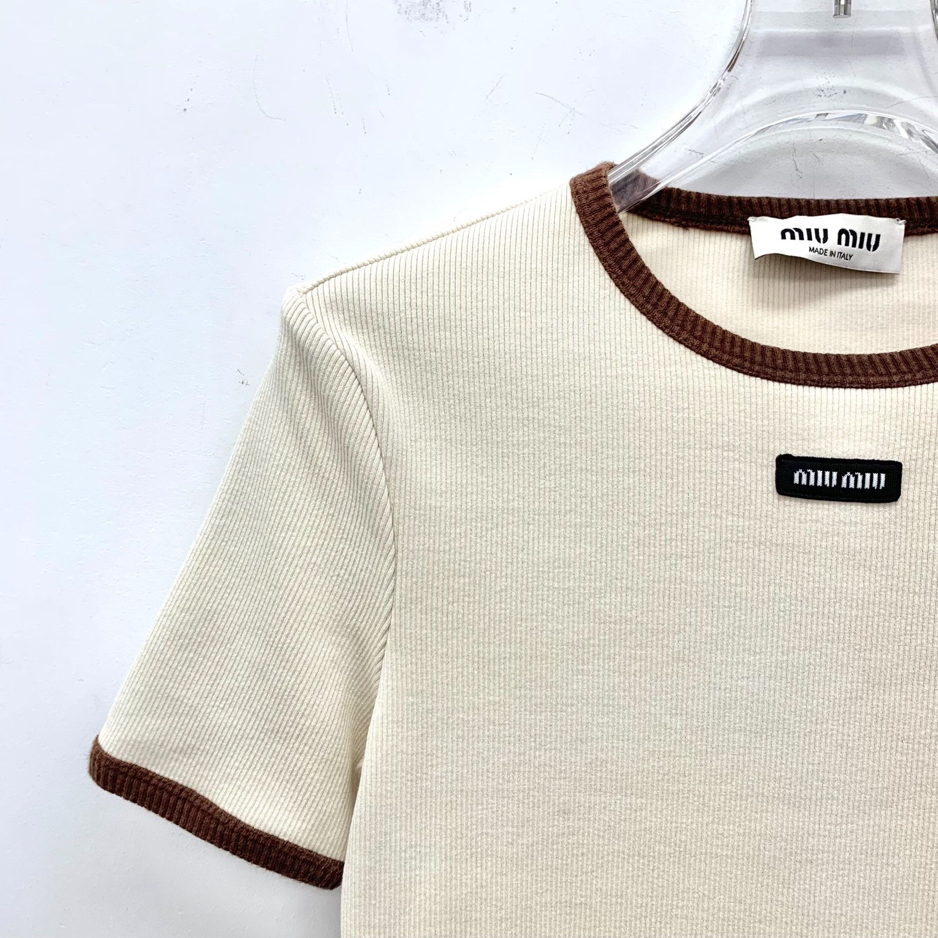 Miu Miu Miu Miu Retro Cotton White Sweater XS Women Size XS / US 0-2 / IT 36-38 - 3 Thumbnail