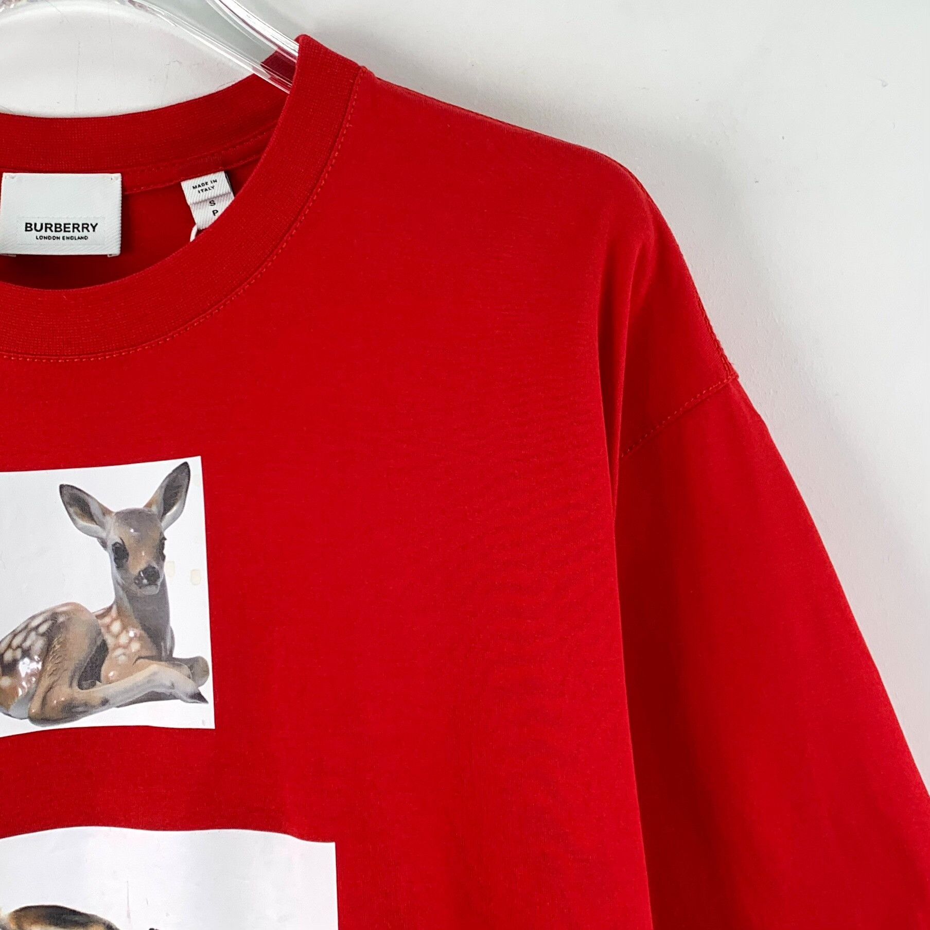 Burberry Burberry Cotton Printed Red T-Shirt S Men Size US S / EU 44-46 / 1 - 3 Thumbnail
