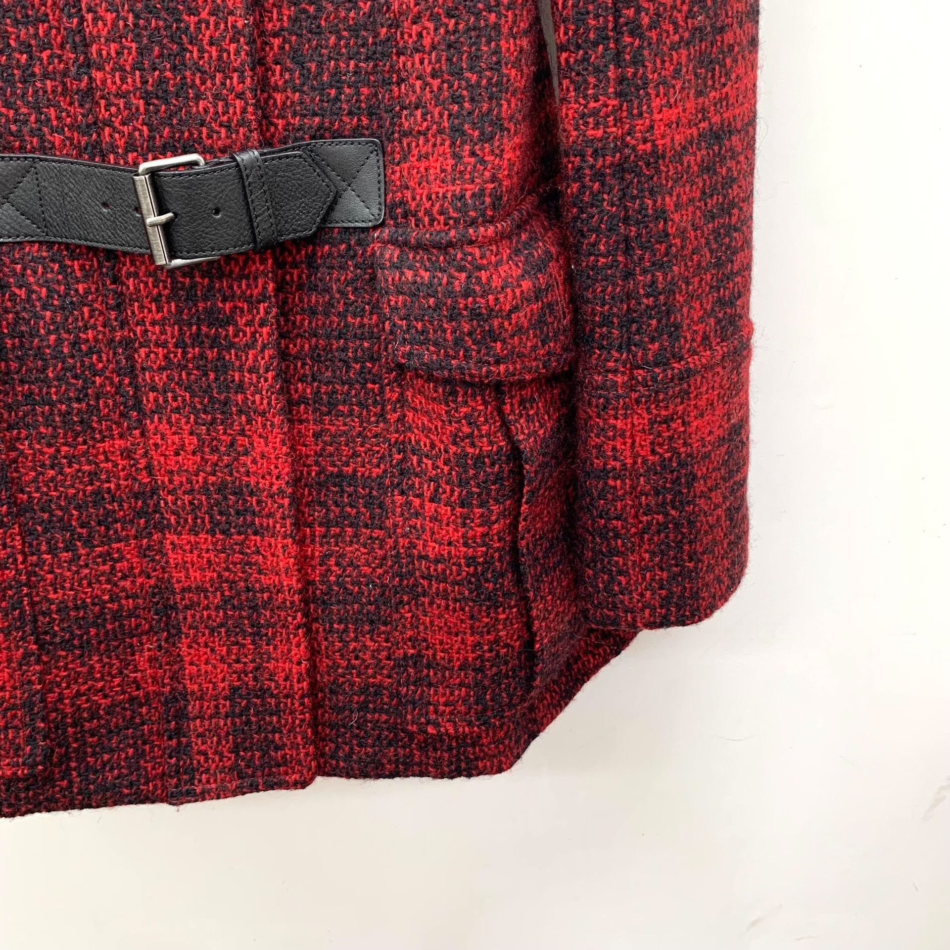 Burberry Burberry Wool Plaid Red Coat S Women Size S / US 4 / IT 40 - 4 Thumbnail