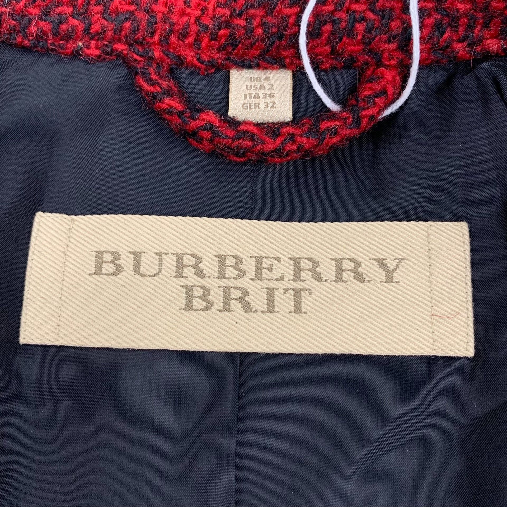 Burberry Burberry Wool Plaid Red Coat S Women Size S / US 4 / IT 40 - 5 Thumbnail