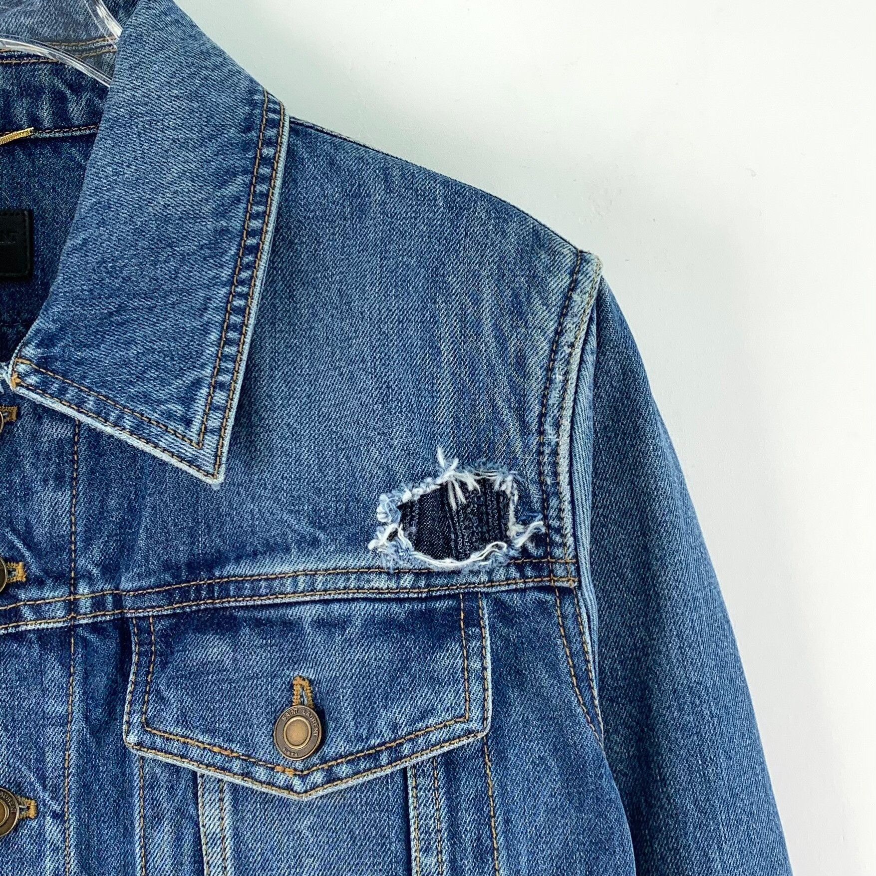 Saint Laurent Paris Saint Laurent Paris Blue Jacket XS Women Size XS / US 0-2 / IT 36-38 - 3 Thumbnail
