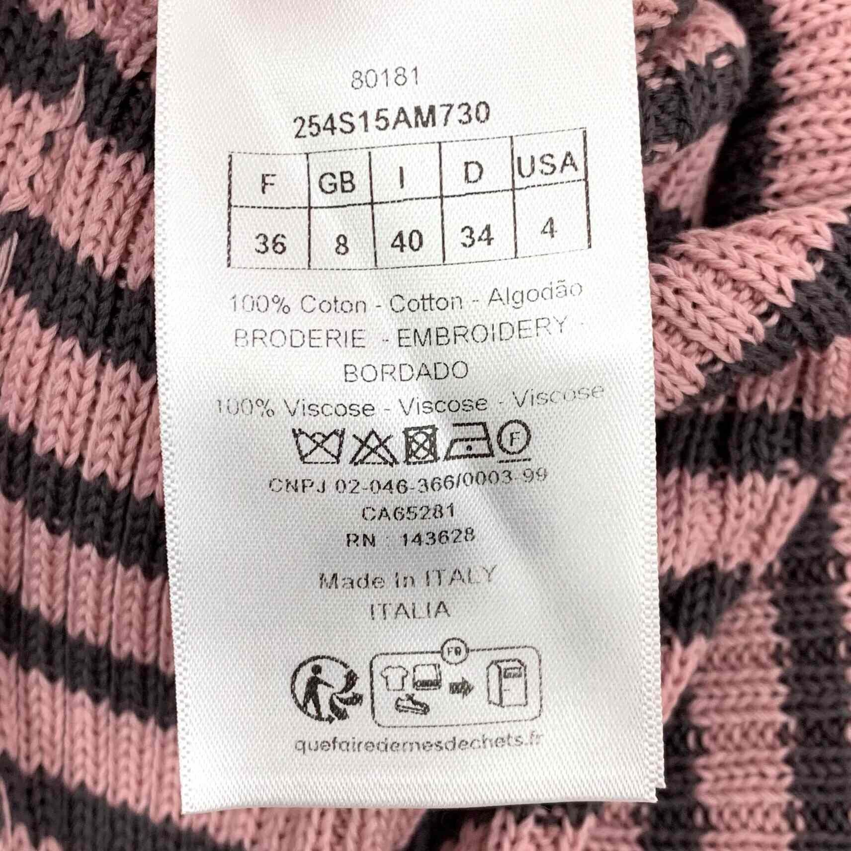 Dior Dior Retro Striped Pink Sweater XS Women Size XS / US 0-2 / IT 36-38 - 7 Thumbnail