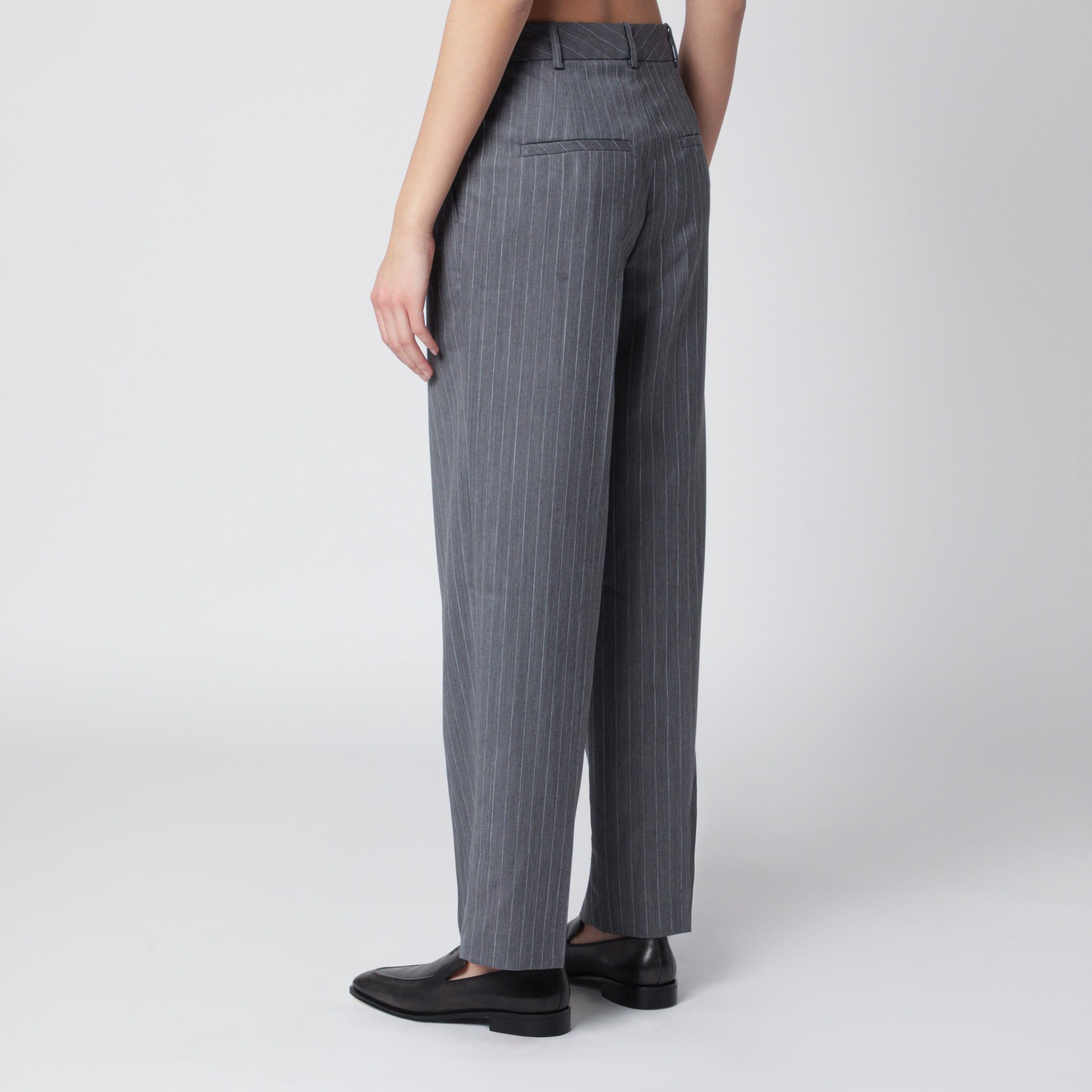 Anine Bing Anine Bing Trent Cropped Trousers In Light Grey Fabric Size 27" / US 4 / IT 40 - 2 Thumbnail