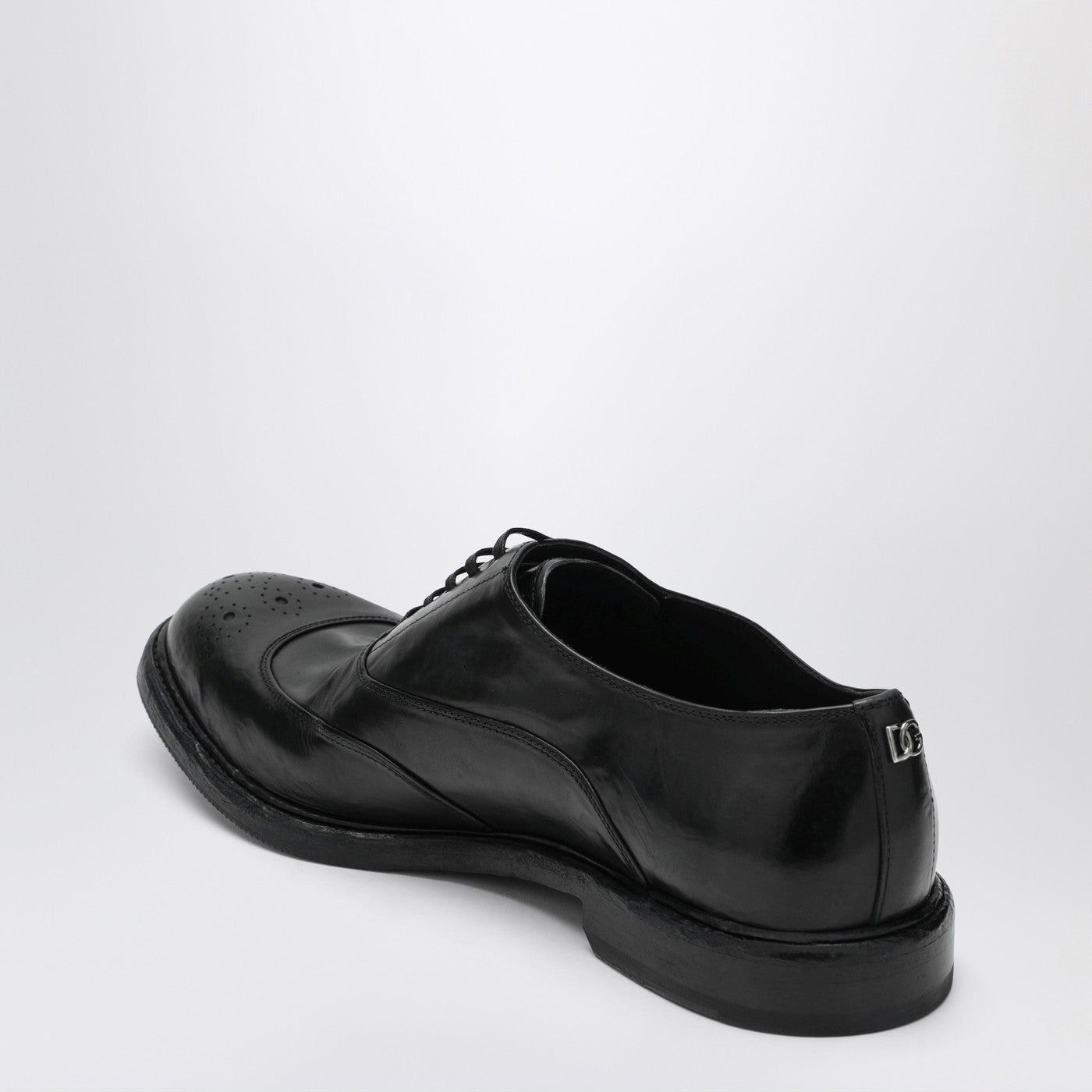 Dolce & Gabbana Dolce&Gabbana Washed Black Calfskin Lace-Up Shoe Size US 10.5 / EU 43-44 - 2 Thumbnail
