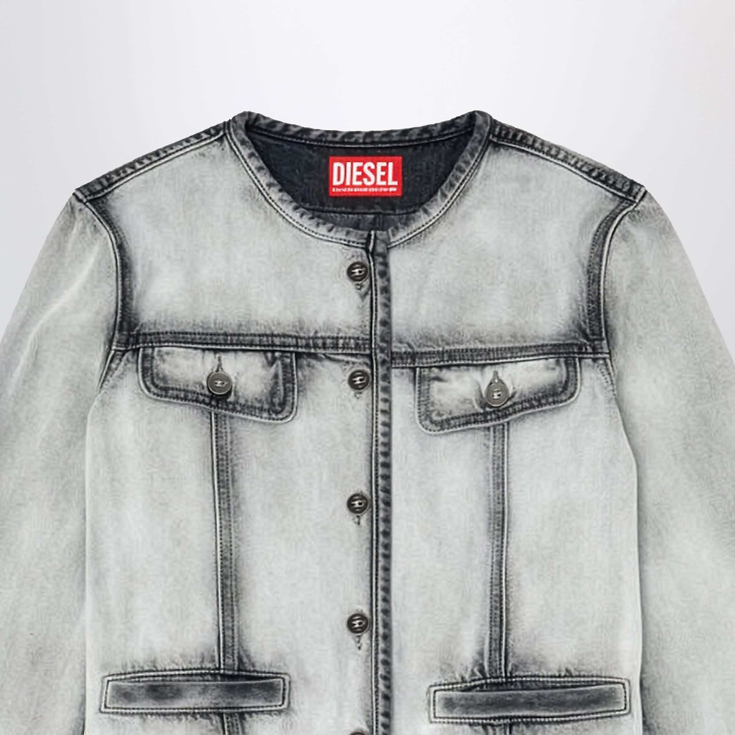 Diesel Diesel Grey De-Grafy Skeleton Denim Jacket Size S / US 4 / IT 40 - 2 Thumbnail
