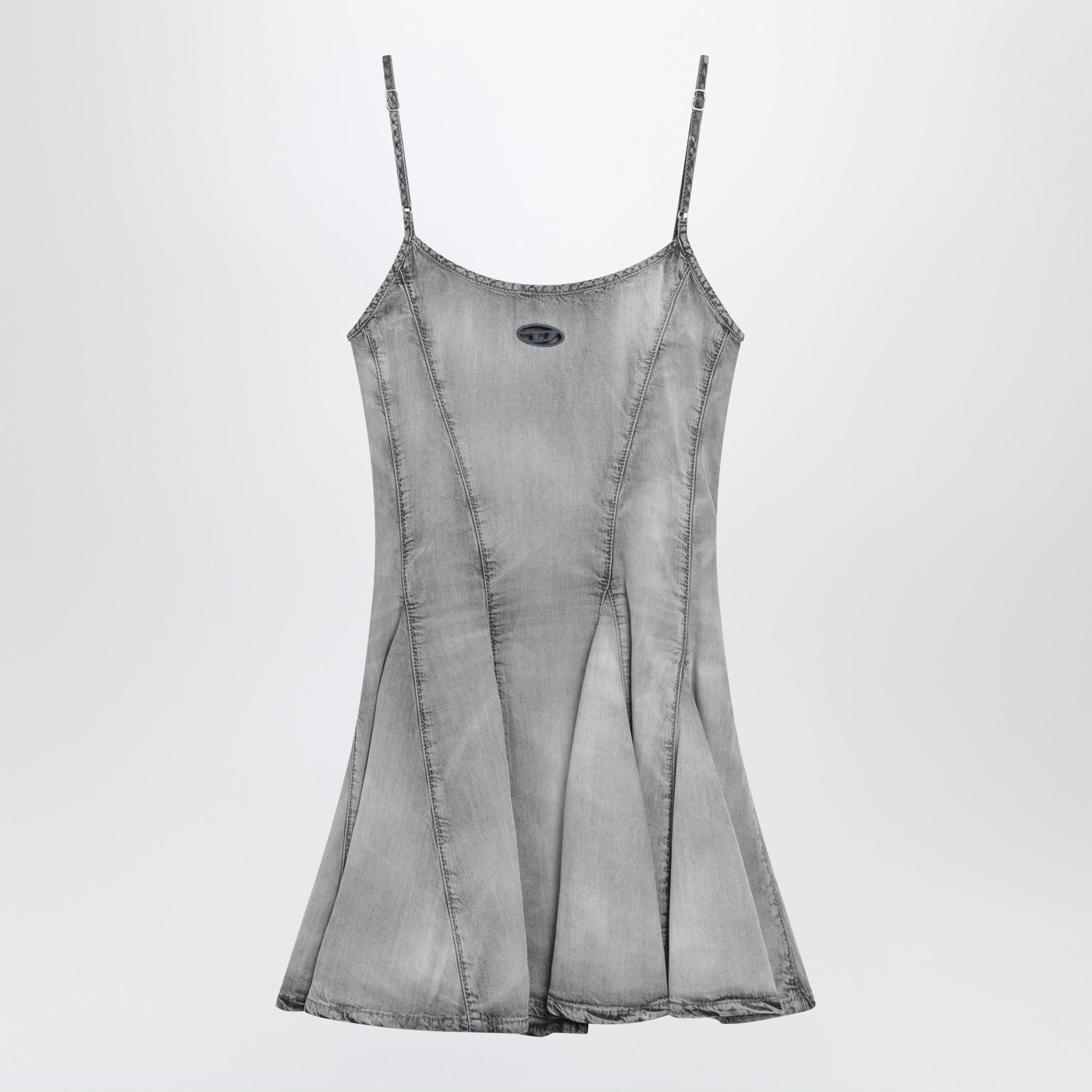 Diesel Diesel Grey Skeleton Denim Mini Dress By Diesel Size ONE SIZE - 2 Thumbnail