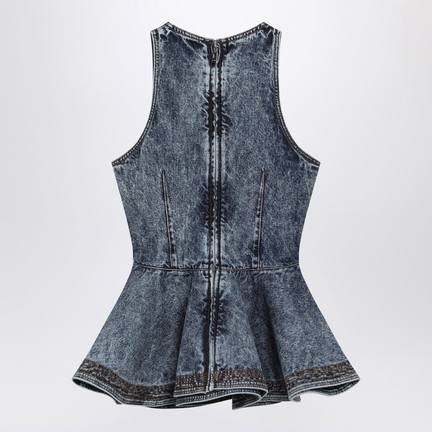 Alaia Alaia Denim Peplum Top Size S / US 4 / IT 40 - 2 Thumbnail