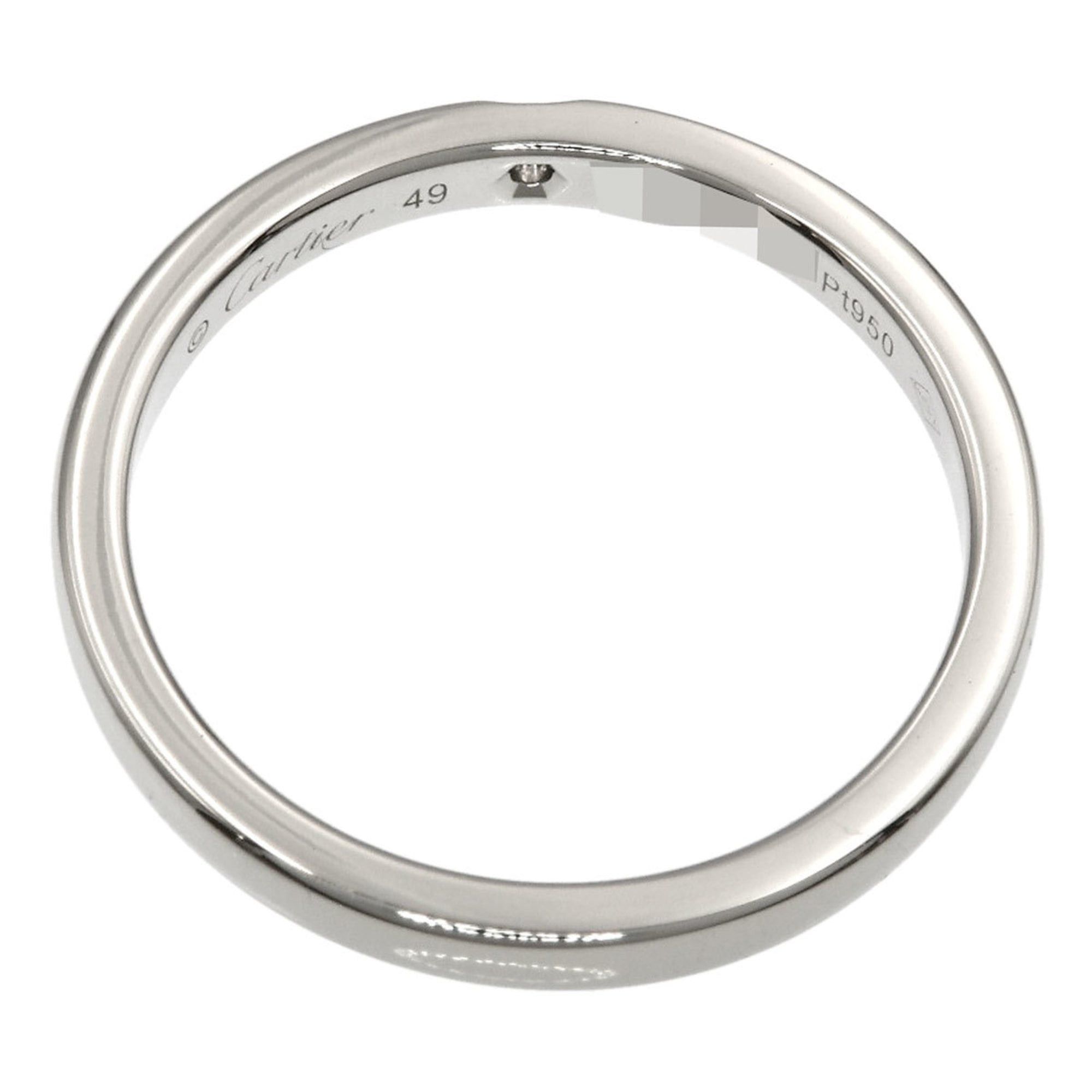 Cartier Cartier Classic 1P Diamond Ring #49 Platinum PT950 Women's CARTIER Size ONE SIZE - 4 Thumbnail
