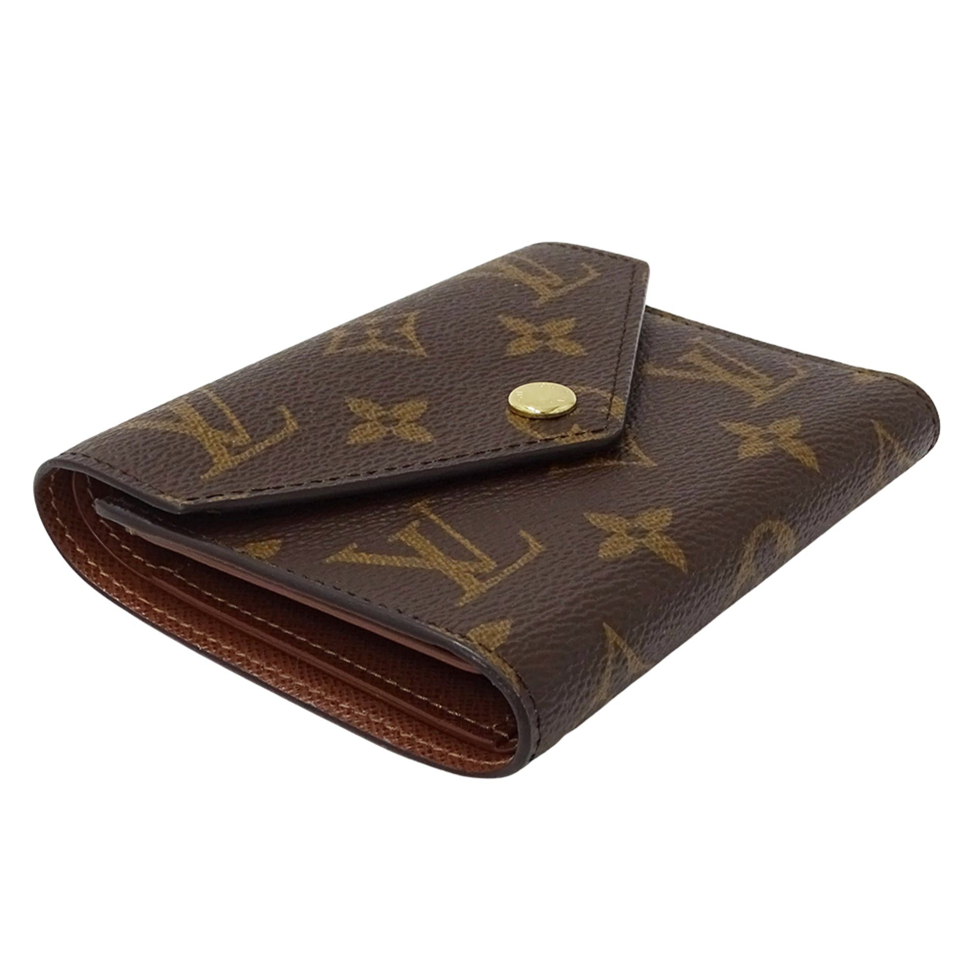 Louis Vuitton Louis Vuitton Women's Tri-fold Wallet Portefeuille Victorine M62472 Brown Mini Size ONE SIZE - 3 Thumbnail