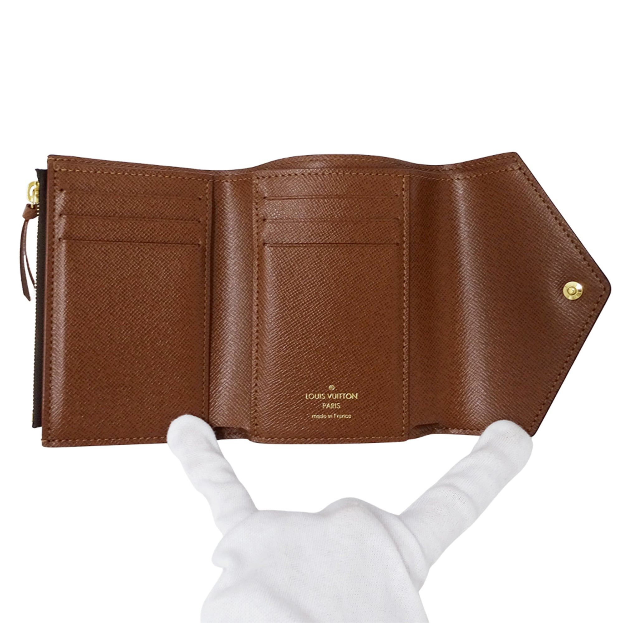 Louis Vuitton Louis Vuitton Women's Tri-fold Wallet Portefeuille Victorine M62472 Brown Mini Size ONE SIZE - 4 Thumbnail