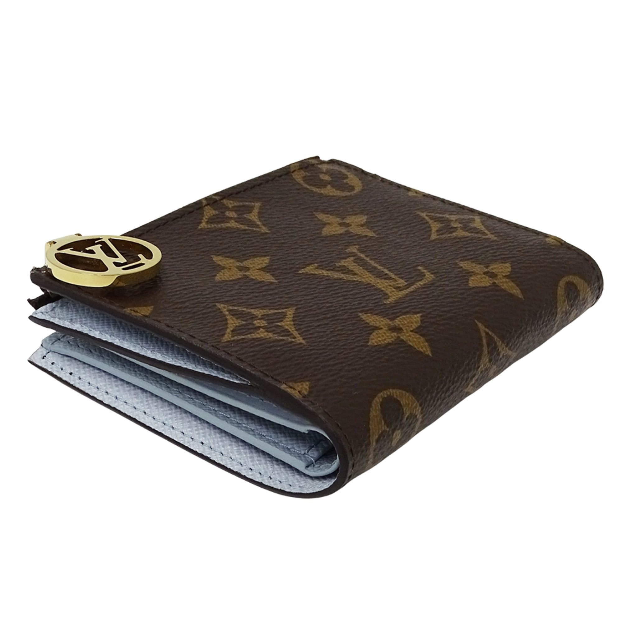 Louis Vuitton Louis Vuitton Women's Monogram Bi-fold Wallet Portefeuille Lisa Blue Olympe M83605 Brown Light Size ONE SIZE - 3 Thumbnail