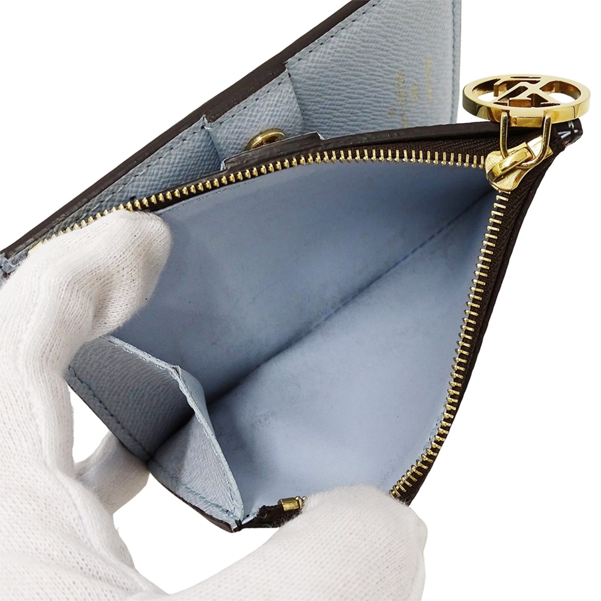 Louis Vuitton Louis Vuitton Women's Monogram Bi-fold Wallet Portefeuille Lisa Blue Olympe M83605 Brown Light Size ONE SIZE - 6 Thumbnail