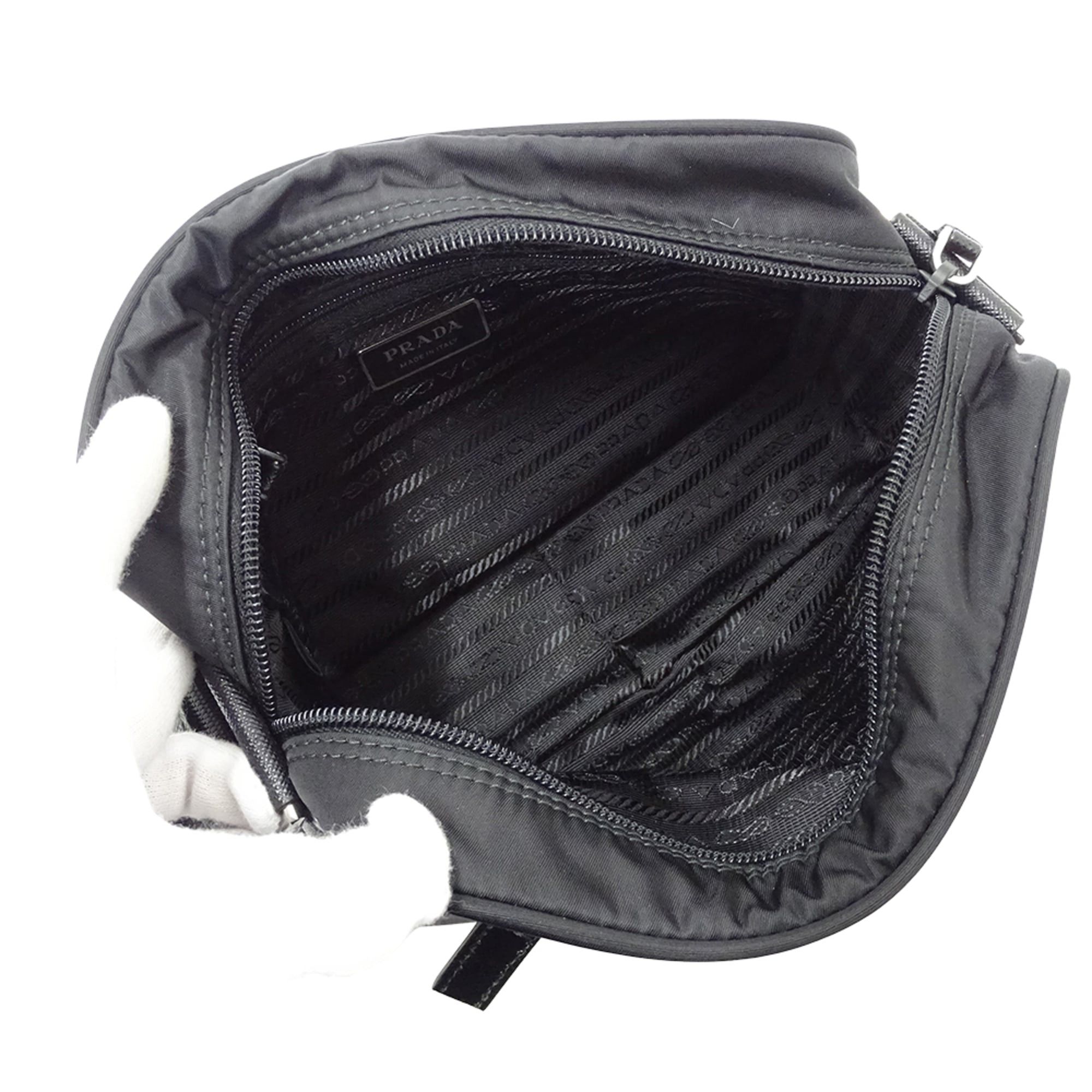 Prada Prada handbag for women and men, brand name shoulder bag, nylon, black, 1BC167, with pouch, logo, crossbody. Size ONE SIZE - 5 Thumbnail